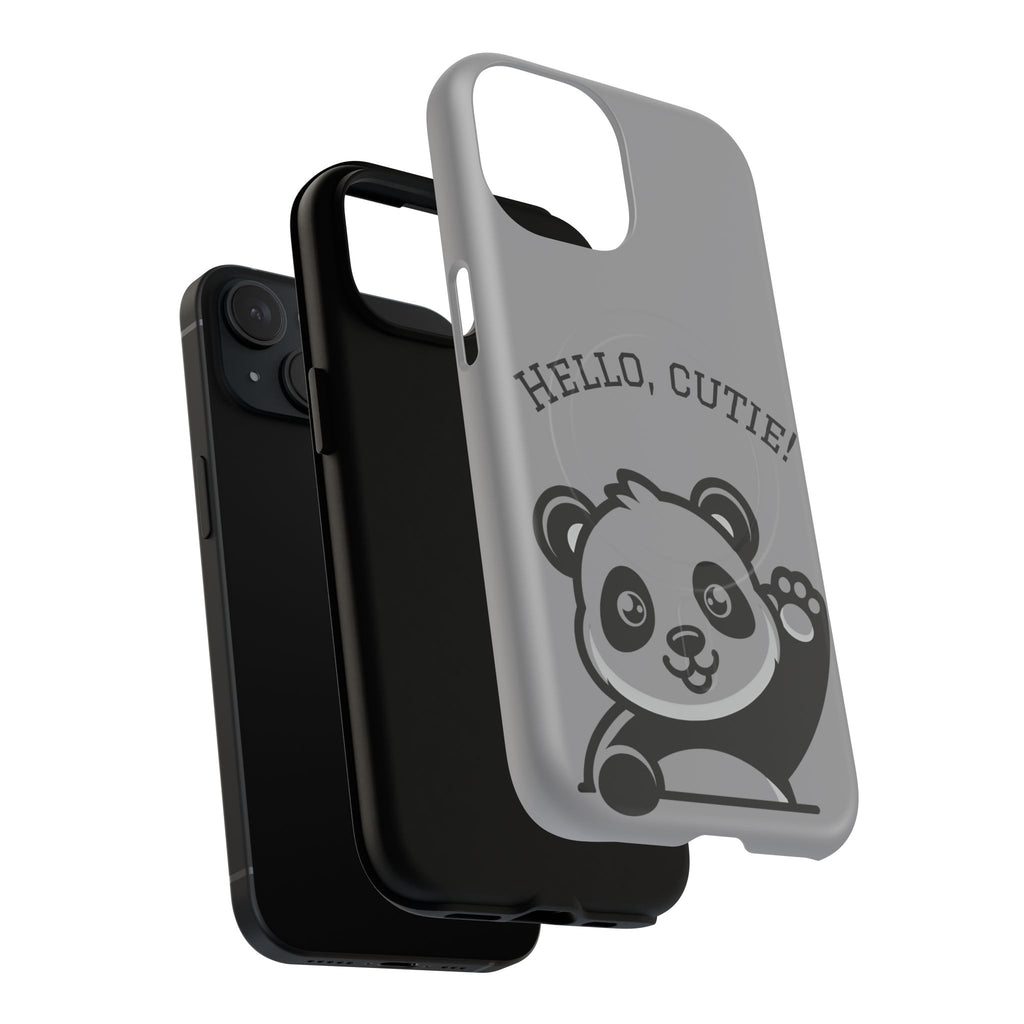 Cute Panda Phone Case, Tough Magnetic Cases for iPhone, Hello Cutie Design, Fun Gift for Kids, Unique Tech Accessories