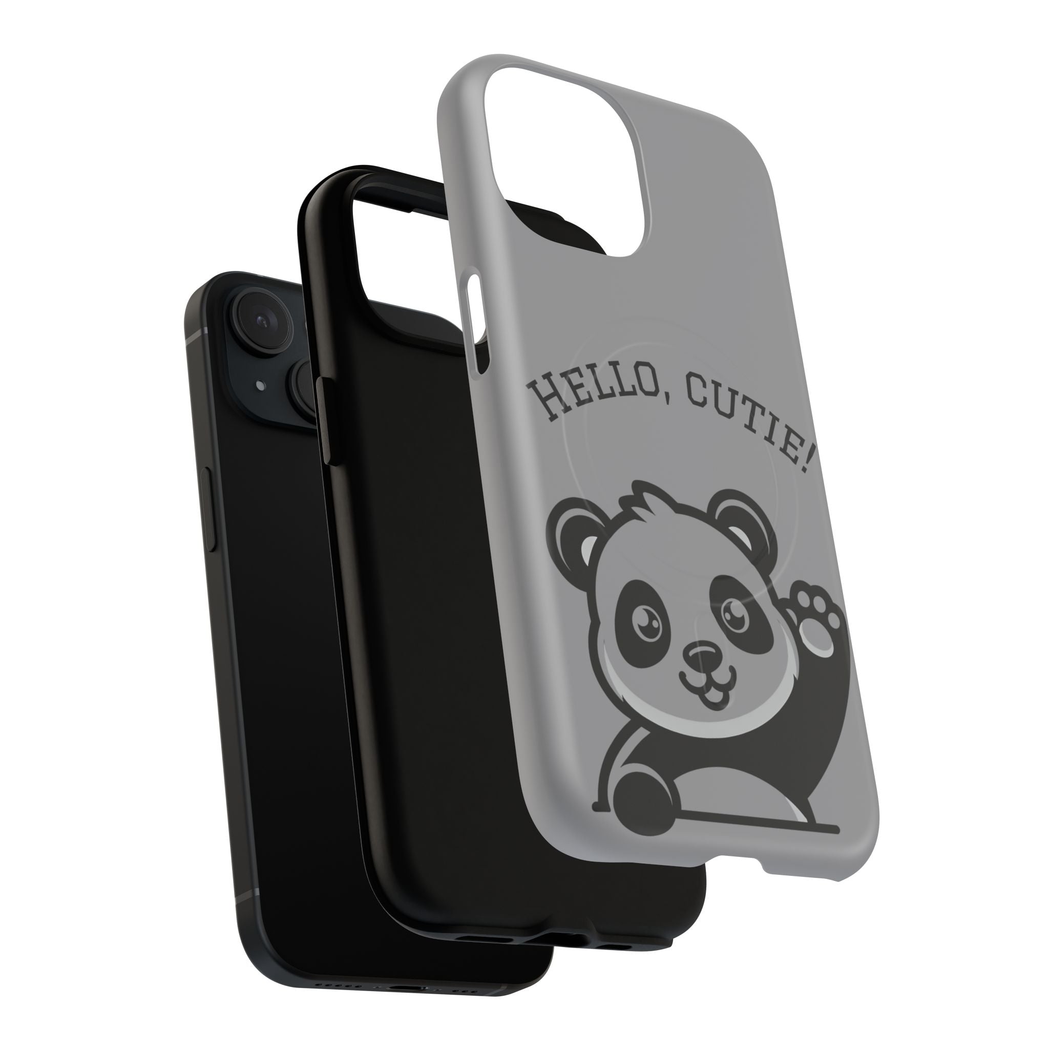 Cute Panda Phone Case, Tough Magnetic Cases for iPhone, Hello Cutie Design, Fun Gift for Kids, Unique Tech Accessories