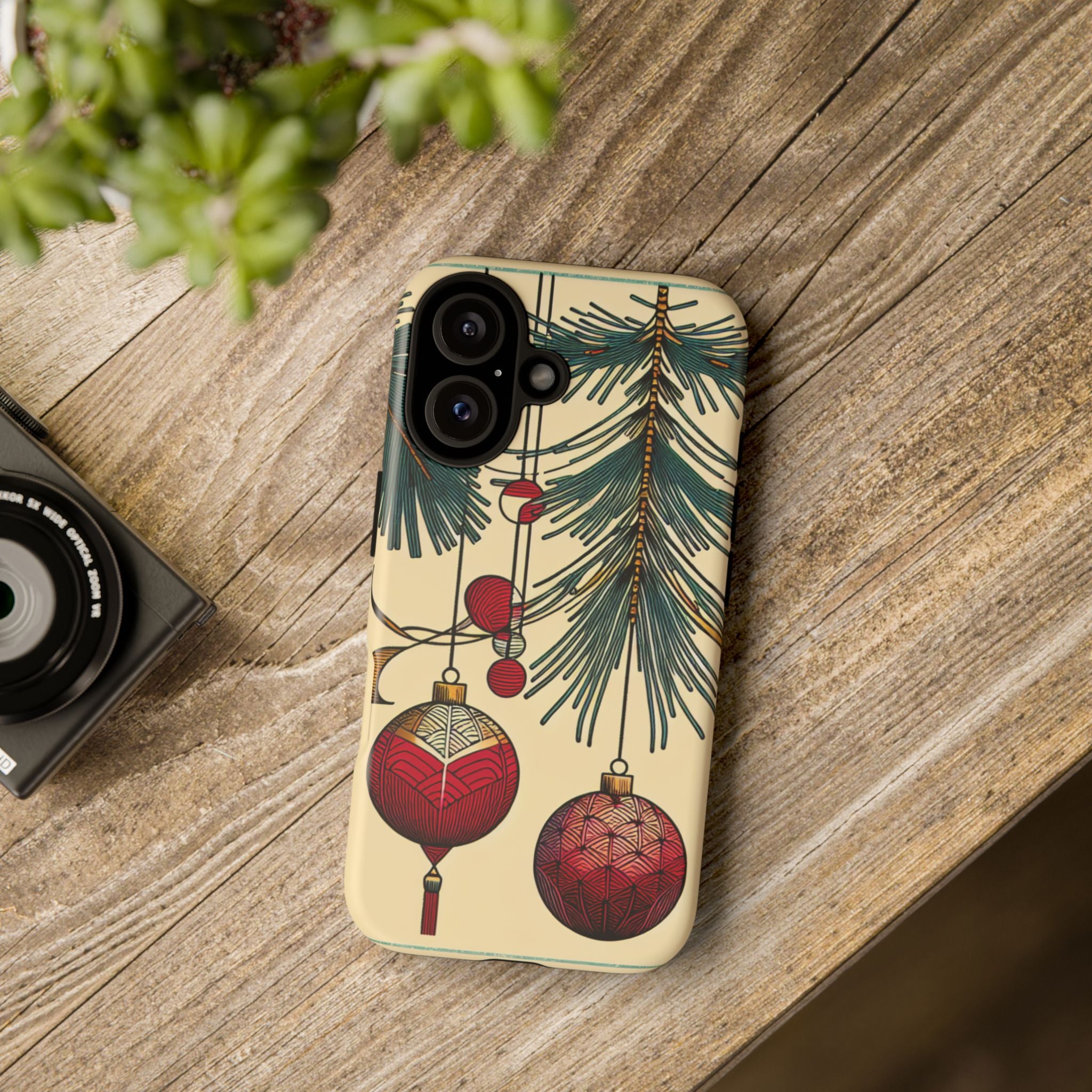 Christmas Phone Case with Ornament Design | Holiday Gift, Festive Mobile Cover, Cute Tough Case, Winter Decoration