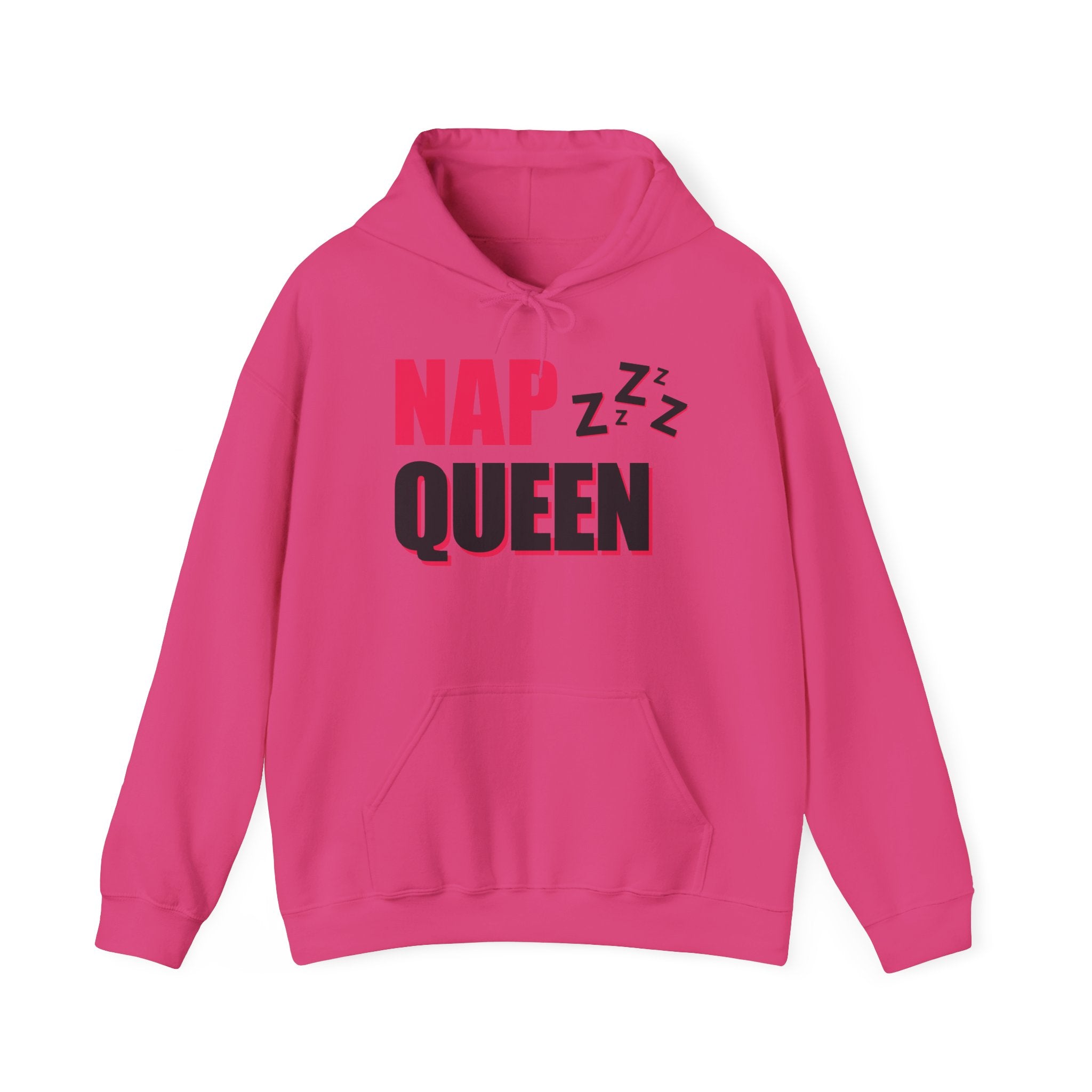 Nap Queen Unisex Hoodie, Cozy Sleepwear, Perfect for Naps, Gift for Nap Lovers, Trendy Lounge Clothing, Orange Sweatshirt