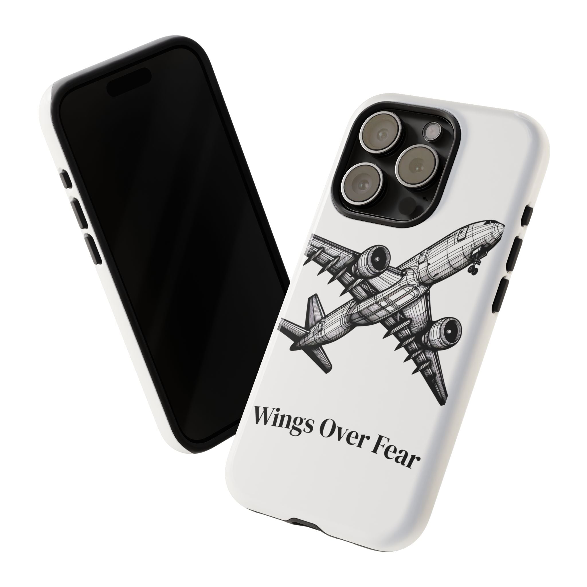 Aviation Phone Case, Inspirational Pilot Gift, Travel Enthusiast Accessory, Unique Airplane Case, Wings Over Fear Design