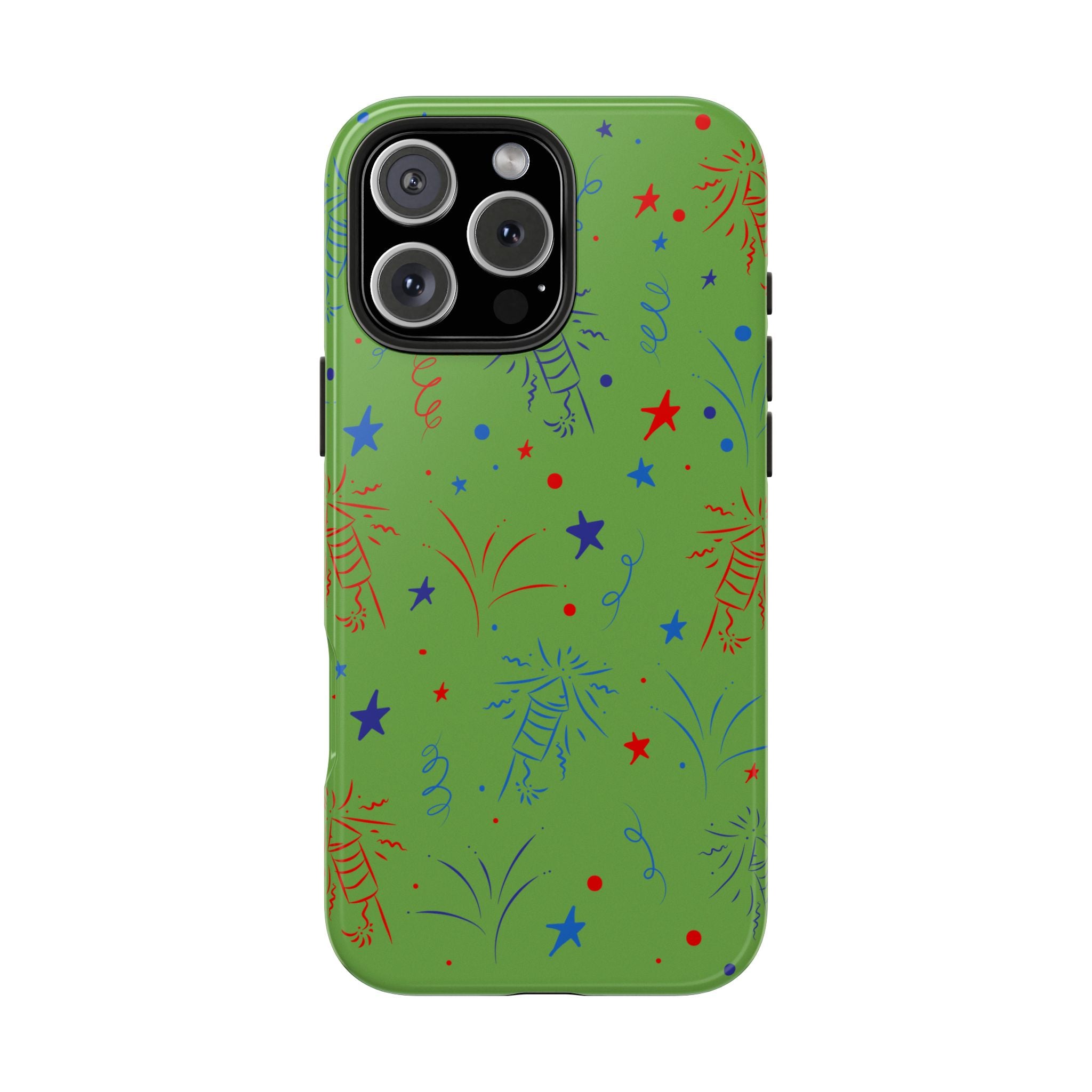 Celebratory Tough Phone Cases, Festive Phone Cover, Fireworks Phone Protector, Green Party Case, Holiday Mobile Case