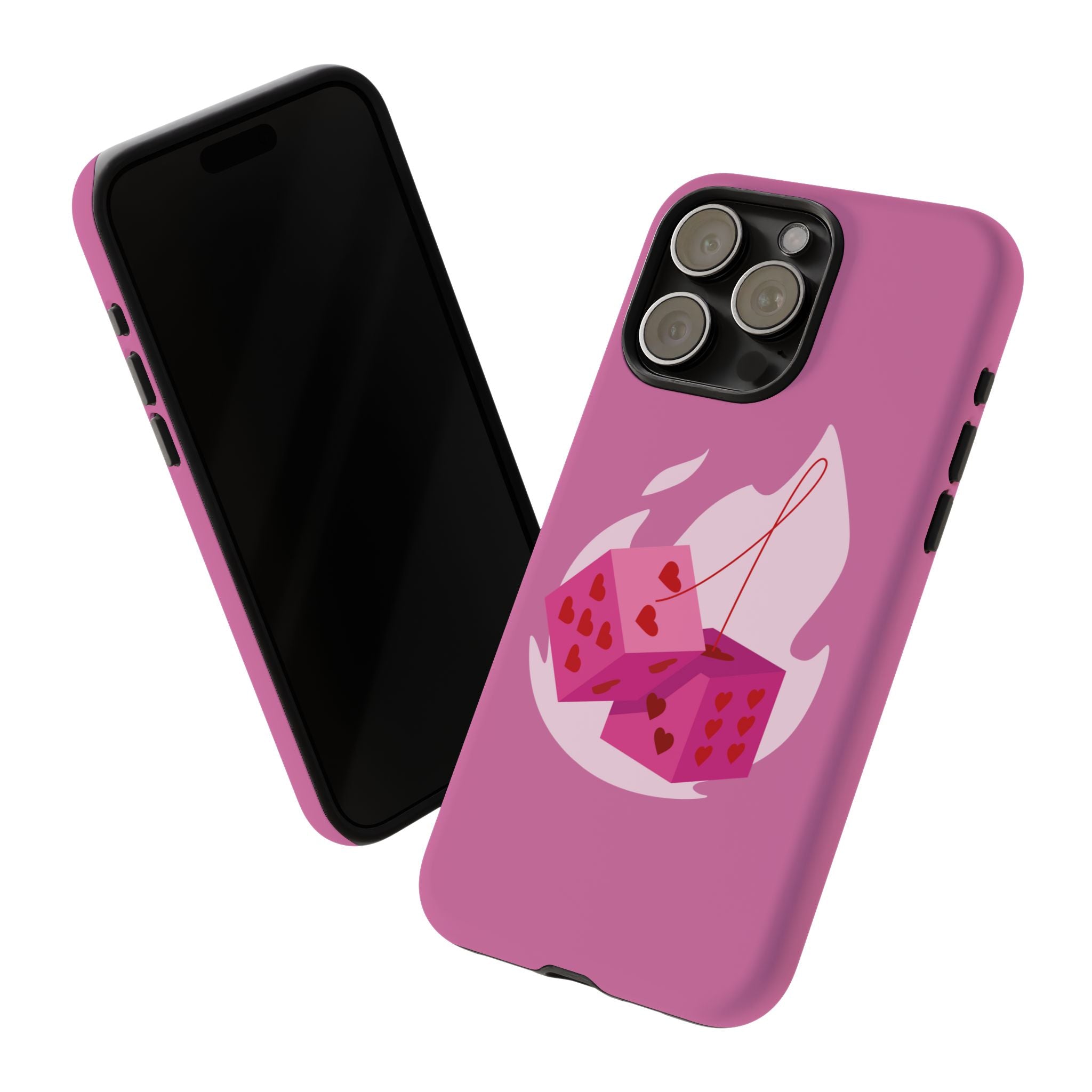 Phone Case, Tough Phone Cover, Heart Design, Cute Cell Accessories, Valentine's Day Gift, Trendy Pink Case