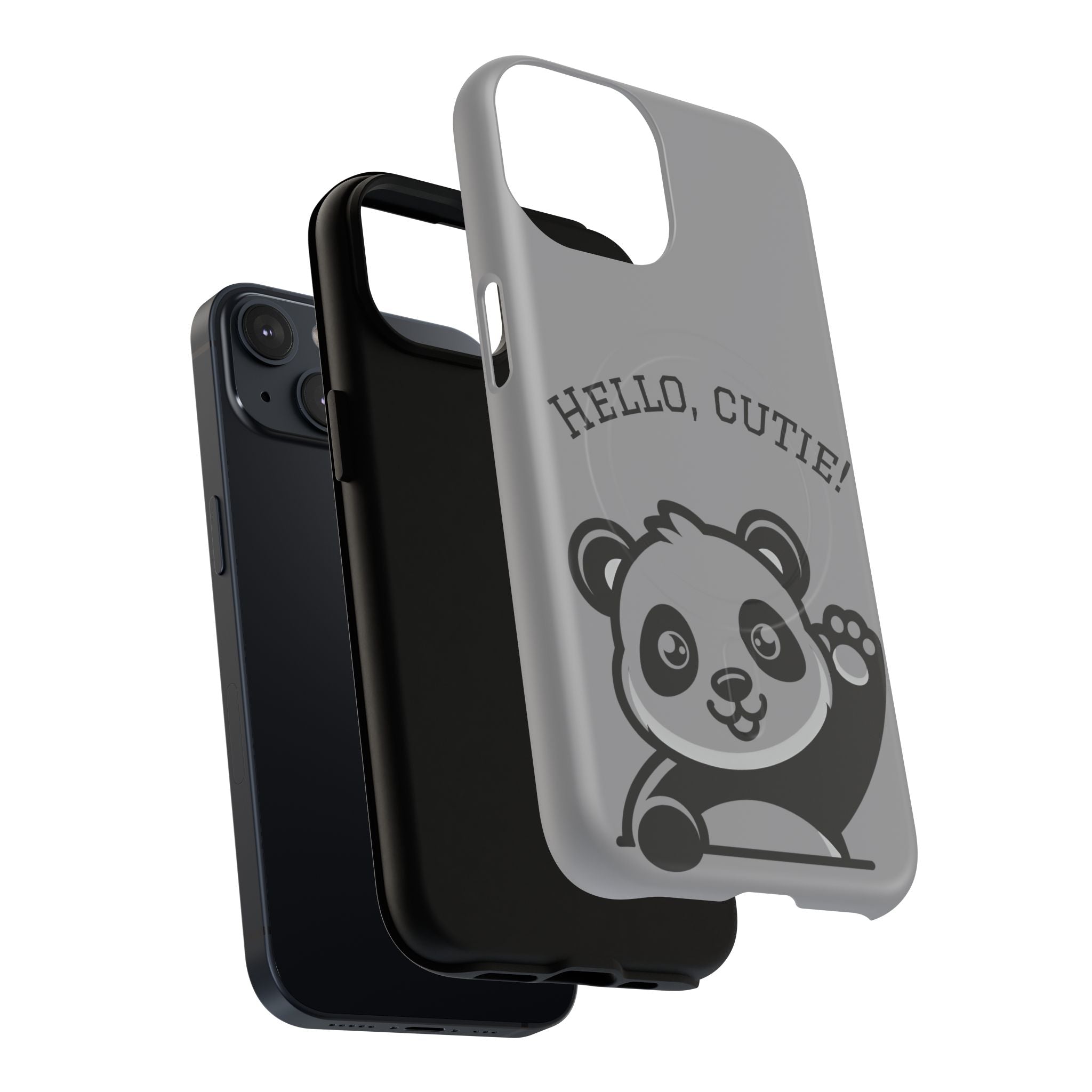 Cute Panda Phone Case, Tough Magnetic Cases for iPhone, Hello Cutie Design, Fun Gift for Kids, Unique Tech Accessories