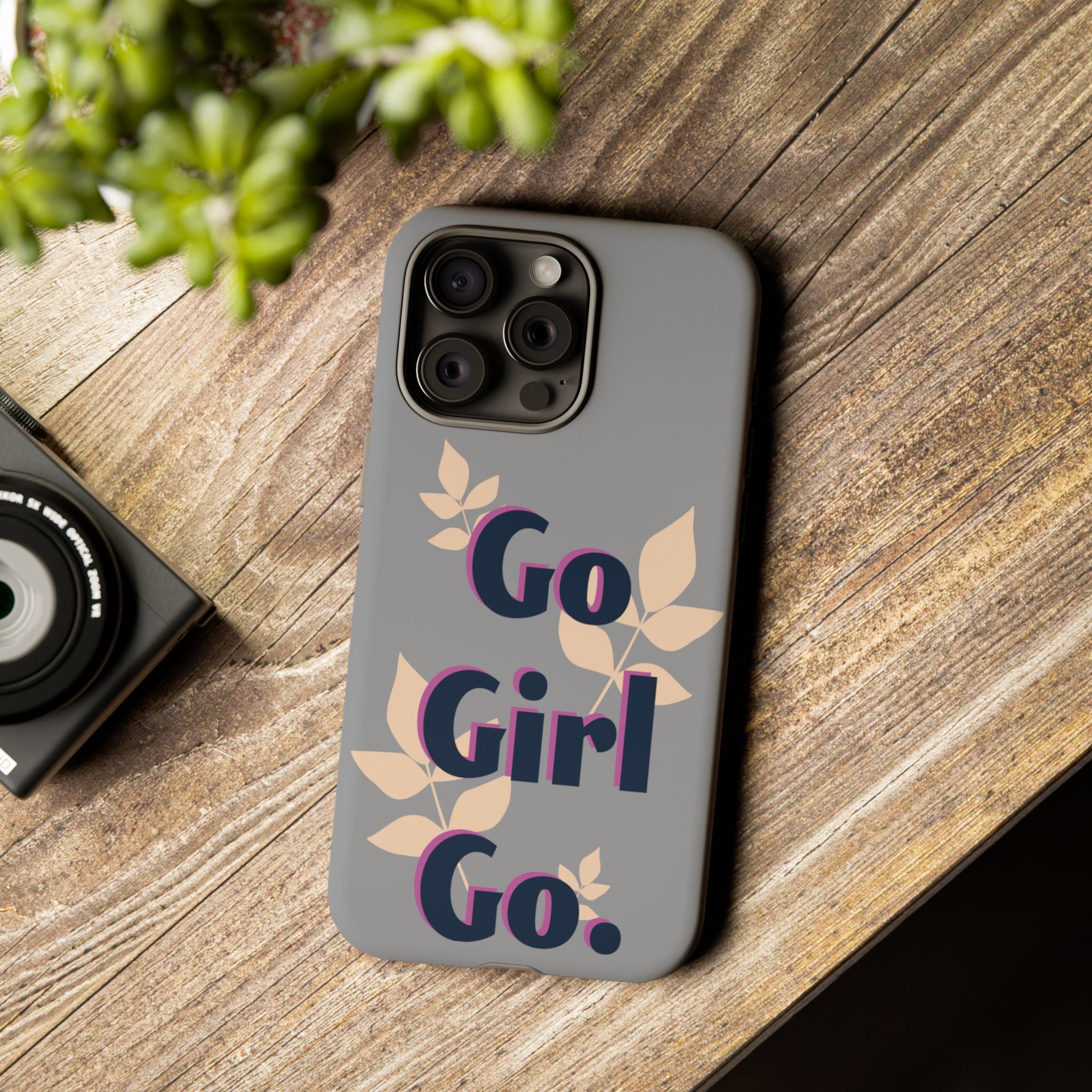 Stylish Phone Case - Go Girl Go, Motivational Tough Case, Gift for Her, Kindness Reminder, Floral Mobile Cover, Inspirational Phone [...]