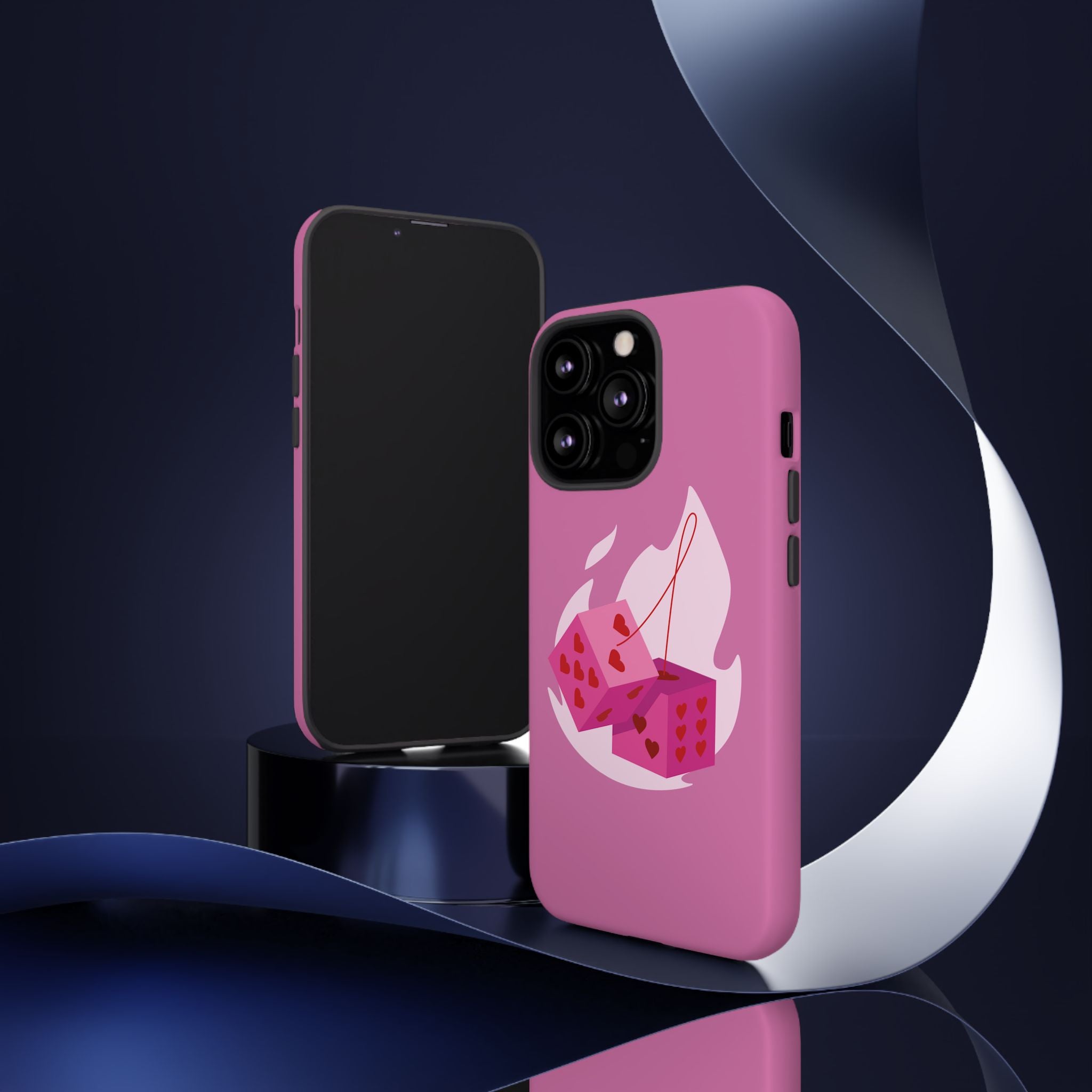 Phone Case, Tough Phone Cover, Heart Design, Cute Cell Accessories, Valentine's Day Gift, Trendy Pink Case