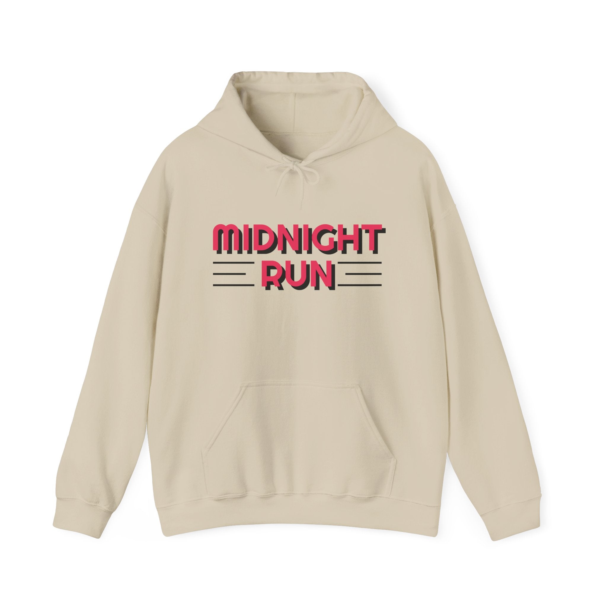 Midnight Run Hooded Sweatshirt, Cozy Pullover for Fitness, Gym Wear, Casual Outing, Gift for Runners, Active Lifestyle
