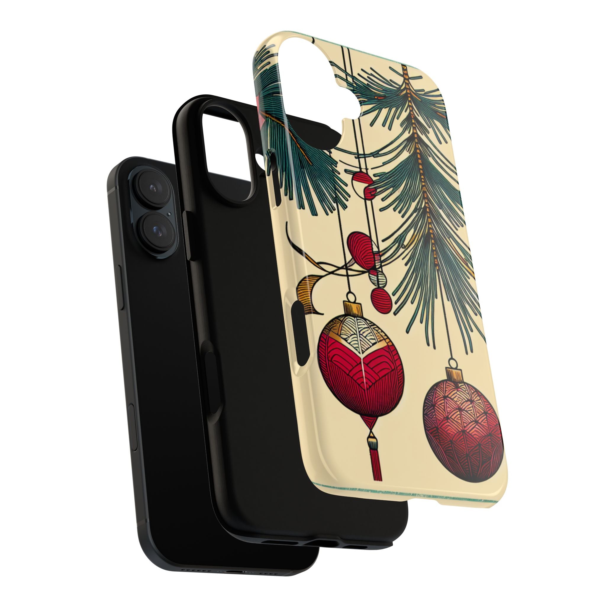 Christmas Phone Case with Ornament Design | Holiday Gift, Festive Mobile Cover, Cute Tough Case, Winter Decoration