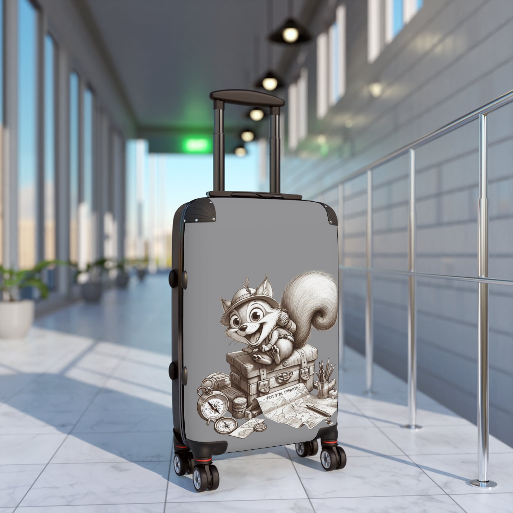 Whimsical Travel Suitcase with Cartoon Fox Design, Kids Luggage, Adventure Bag, Unique Gifts for Kids, Travel Accessories