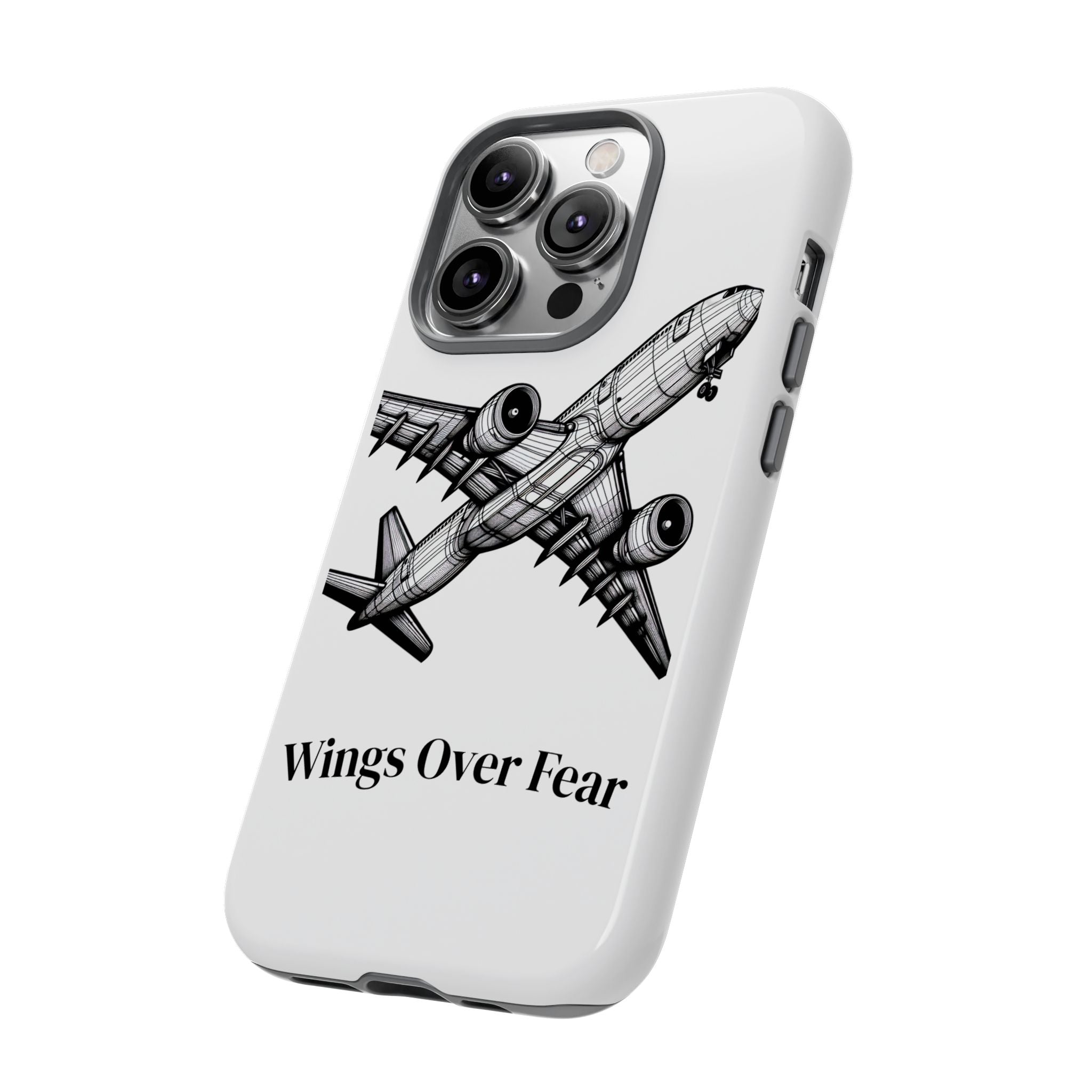 Aviation Phone Case, Inspirational Pilot Gift, Travel Enthusiast Accessory, Unique Airplane Case, Wings Over Fear Design
