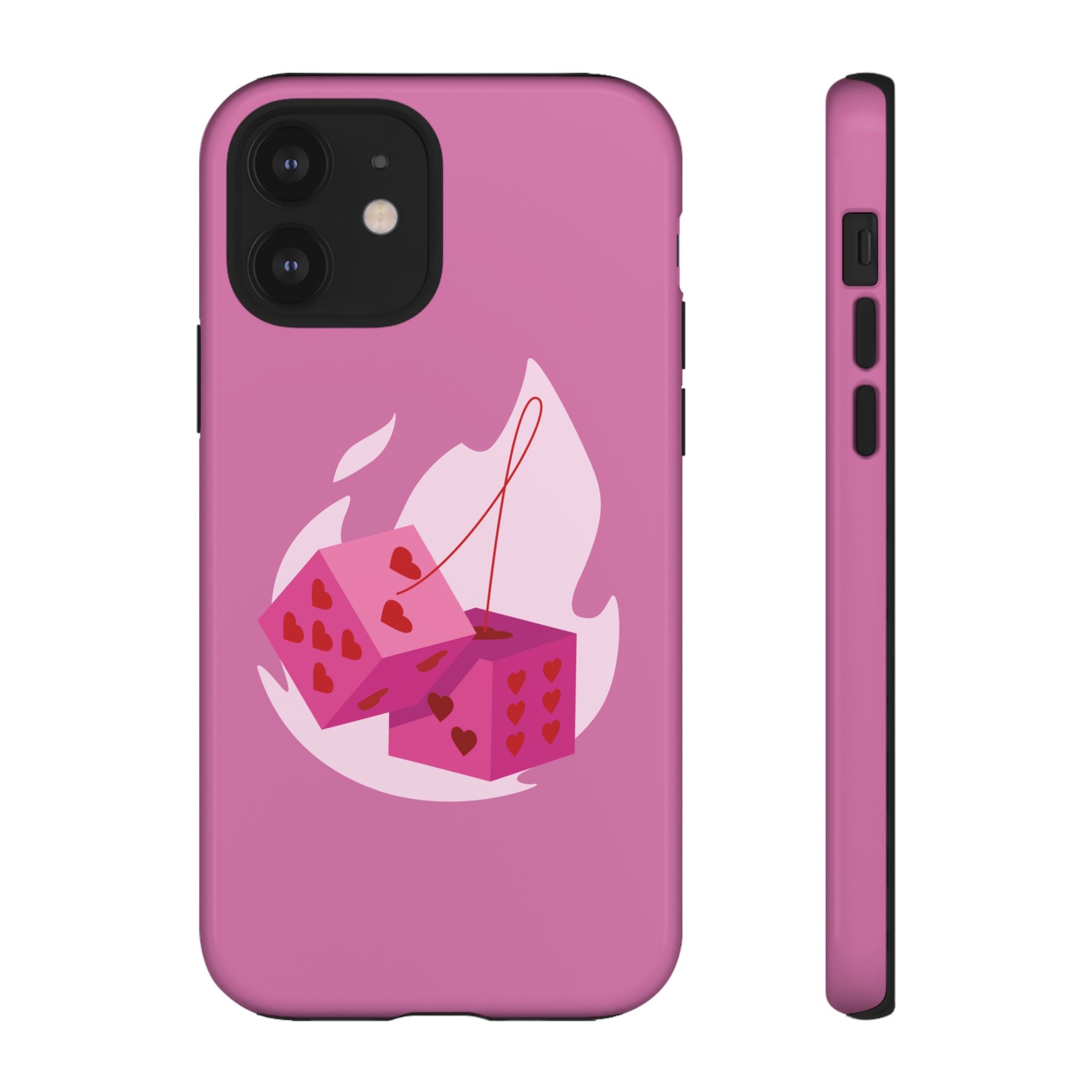Phone Case, Tough Phone Cover, Heart Design, Cute Cell Accessories, Valentine's Day Gift, Trendy Pink Case
