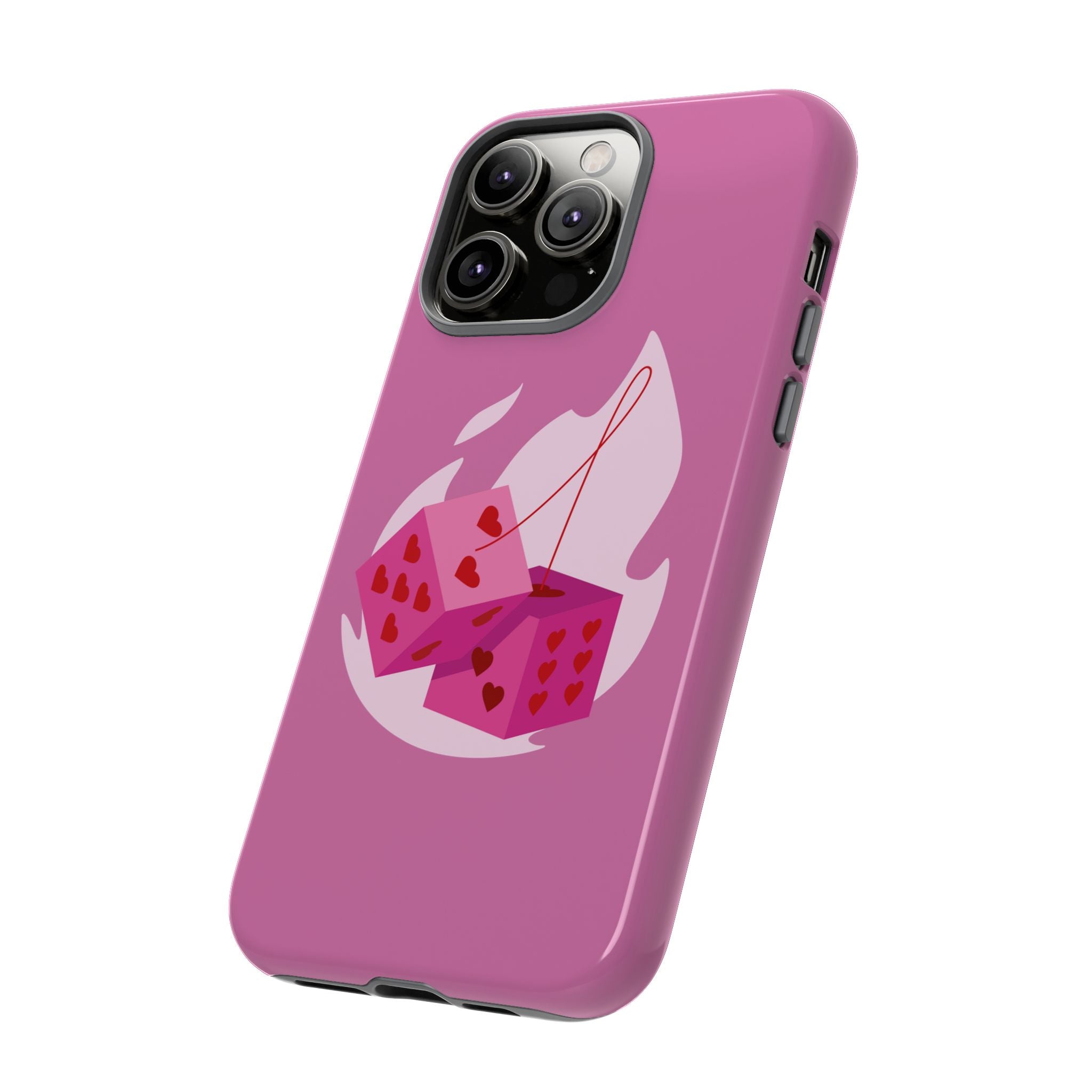 Phone Case, Tough Phone Cover, Heart Design, Cute Cell Accessories, Valentine's Day Gift, Trendy Pink Case