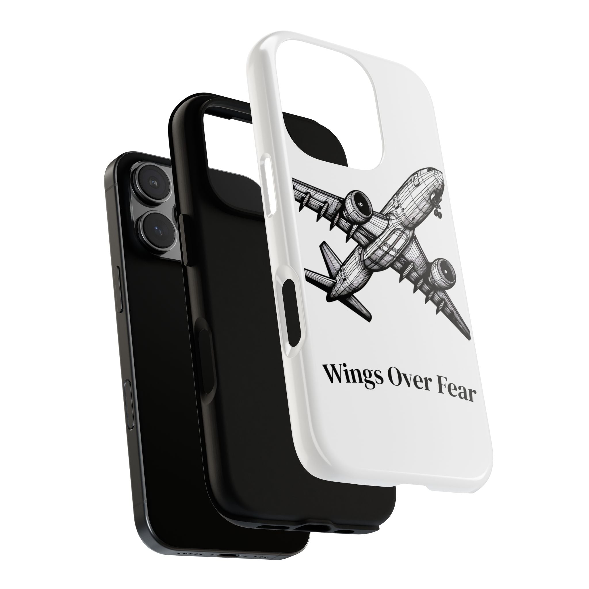 Aviation Phone Case, Inspirational Pilot Gift, Travel Enthusiast Accessory, Unique Airplane Case, Wings Over Fear Design