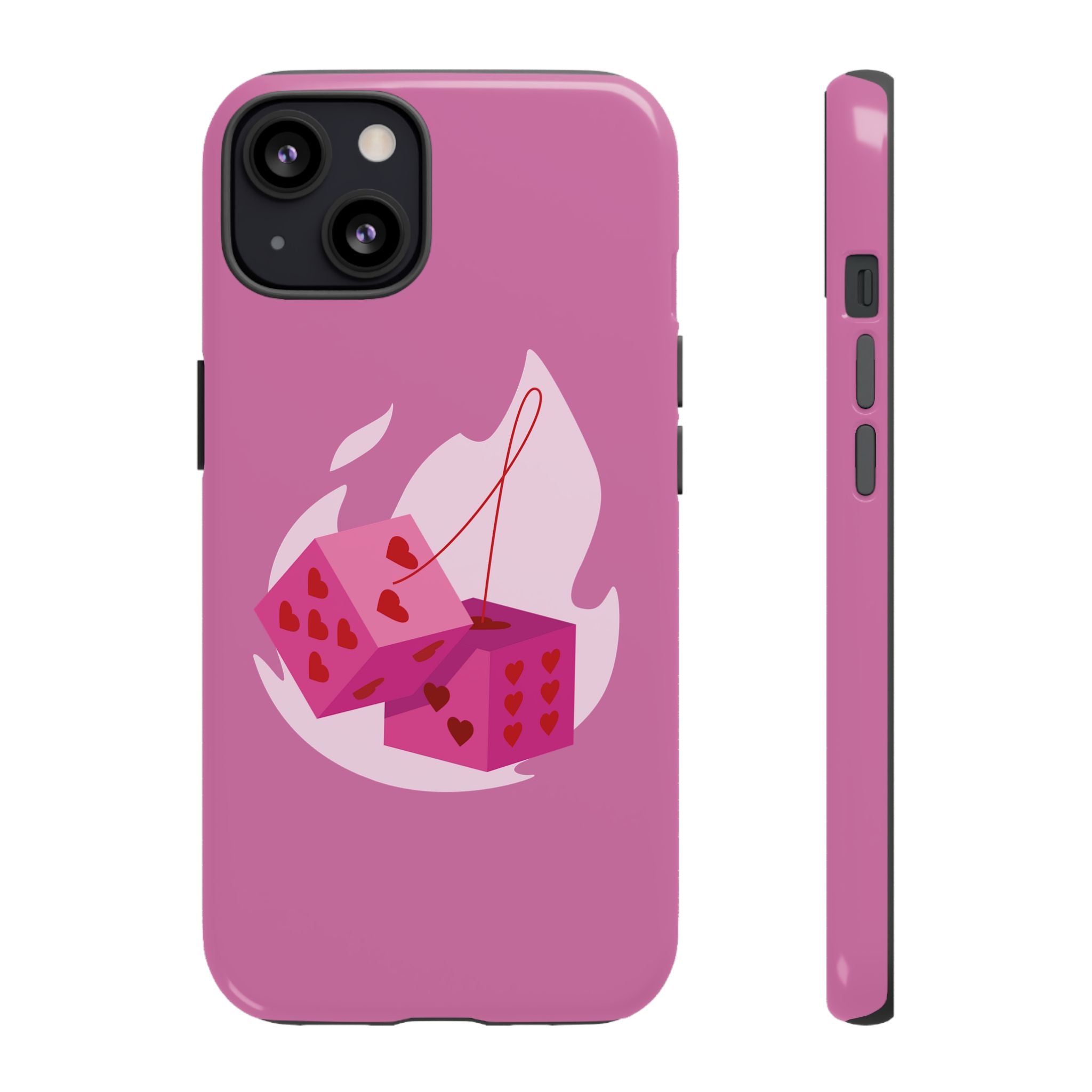 Phone Case, Tough Phone Cover, Heart Design, Cute Cell Accessories, Valentine's Day Gift, Trendy Pink Case