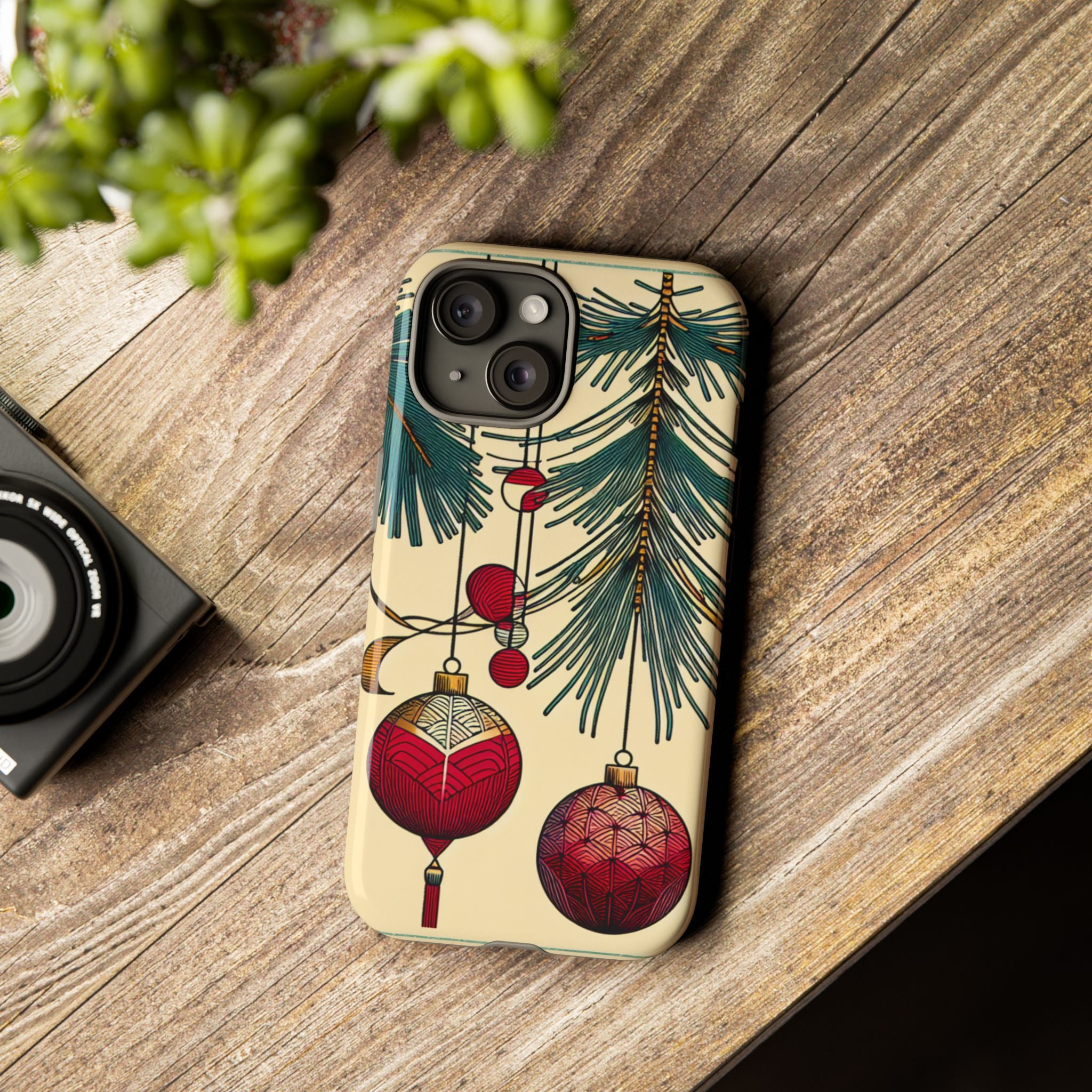 Christmas Phone Case with Ornament Design | Holiday Gift, Festive Mobile Cover, Cute Tough Case, Winter Decoration