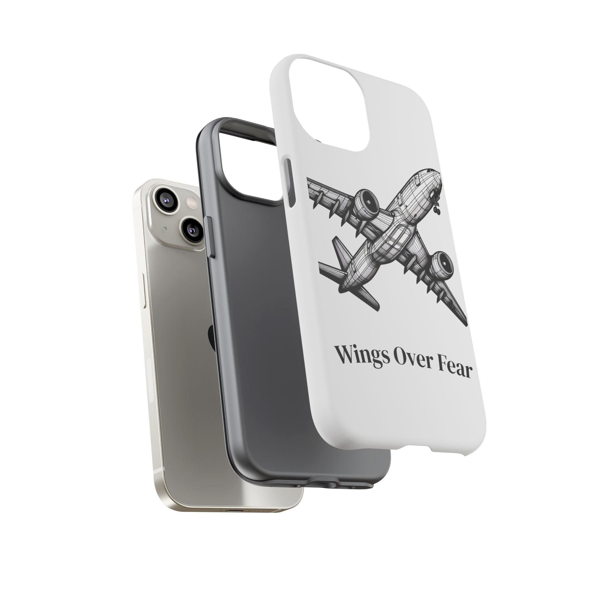 Aviation Phone Case, Inspirational Pilot Gift, Travel Enthusiast Accessory, Unique Airplane Case, Wings Over Fear Design