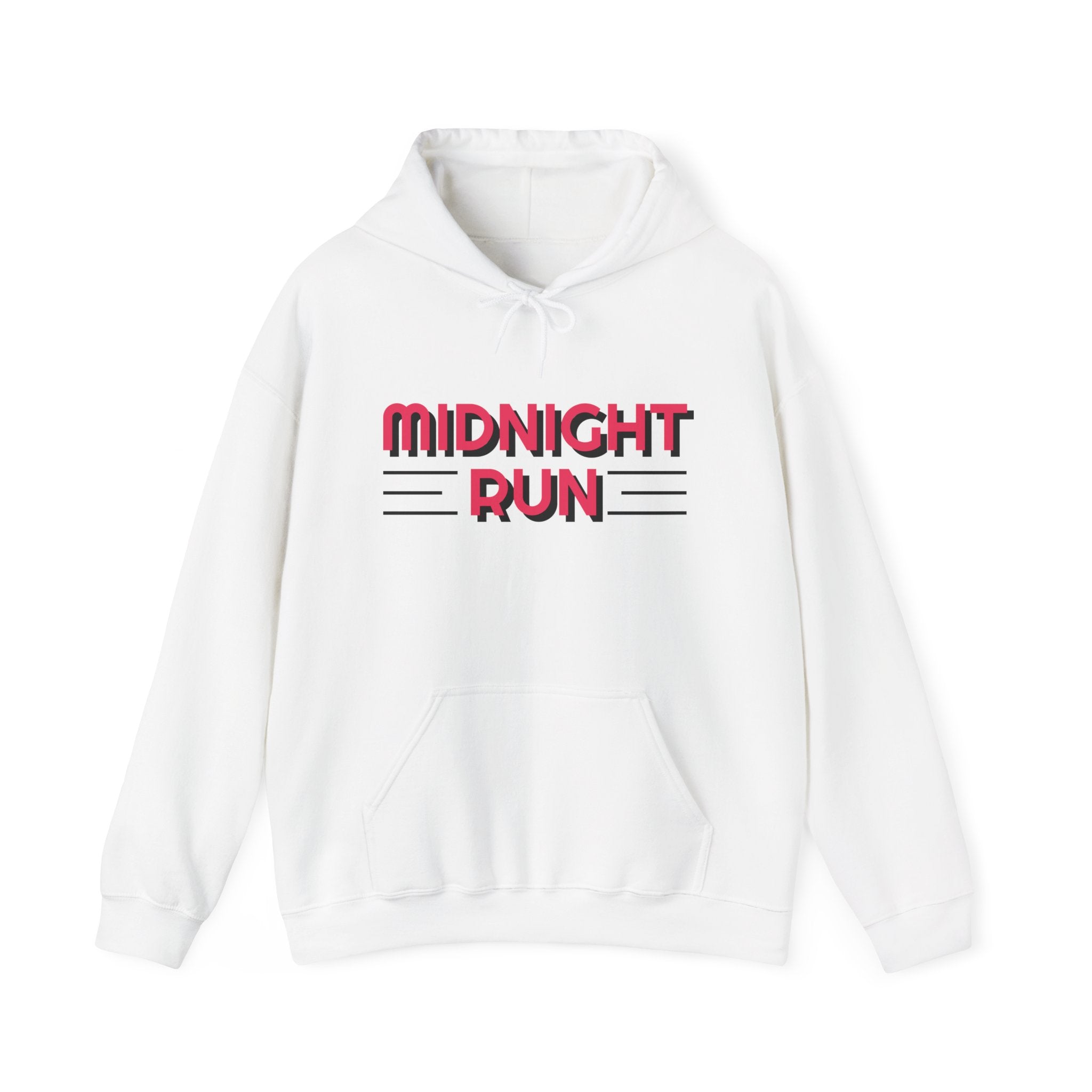 Midnight Run Hooded Sweatshirt, Cozy Pullover for Fitness, Gym Wear, Casual Outing, Gift for Runners, Active Lifestyle