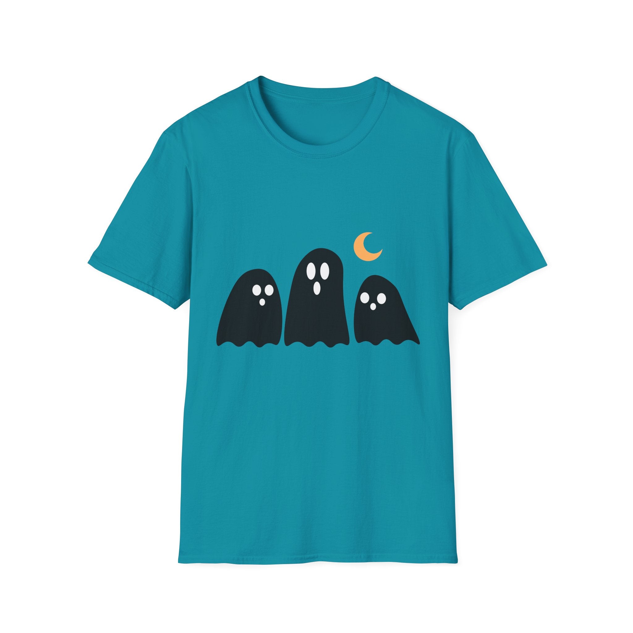 Ghostly Gathering Unisex T-Shirt | Halloween Apparel, Cute Ghost Design, Spooky Season Tee, Fall Fashion, Unique Gift
