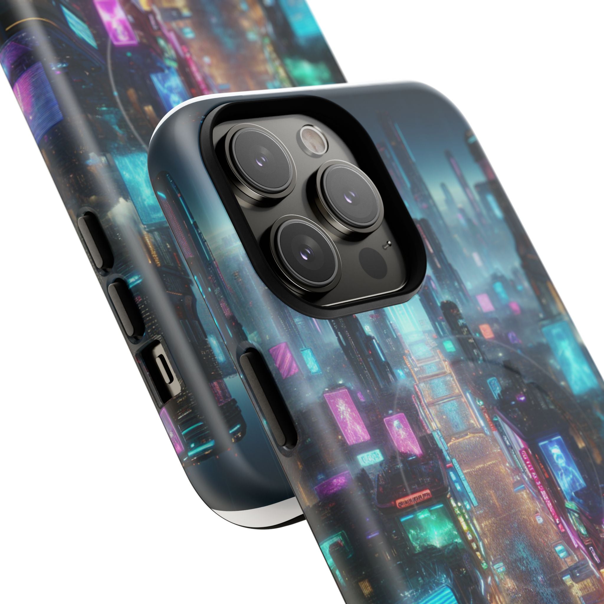 Futuristic Cityscape Phone Case, Tough Magnetic Cases, Urban Aesthetic, Tech Accessories, Gifts for Tech Lovers, Holiday Phone Cases