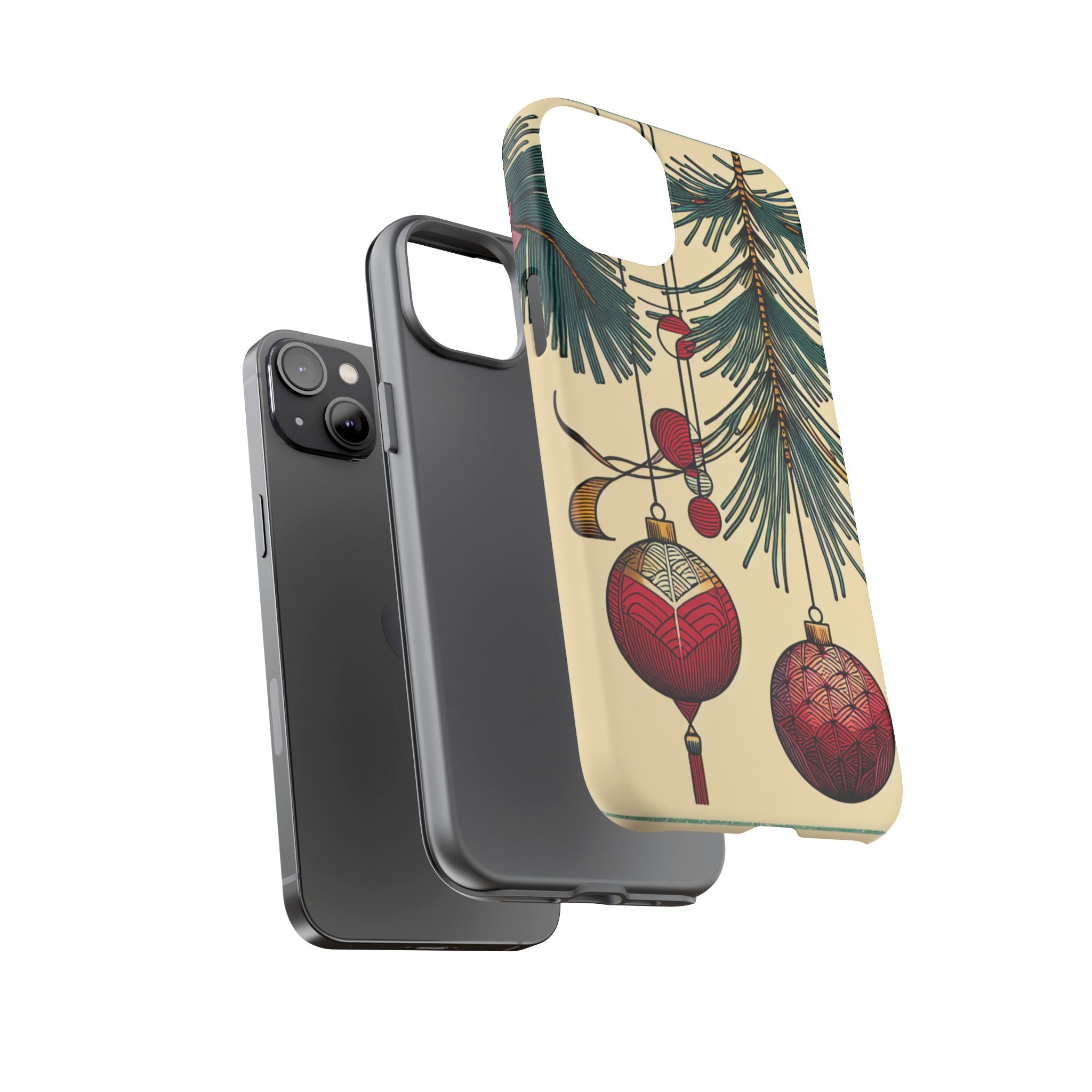 Christmas Phone Case with Ornament Design | Holiday Gift, Festive Mobile Cover, Cute Tough Case, Winter Decoration