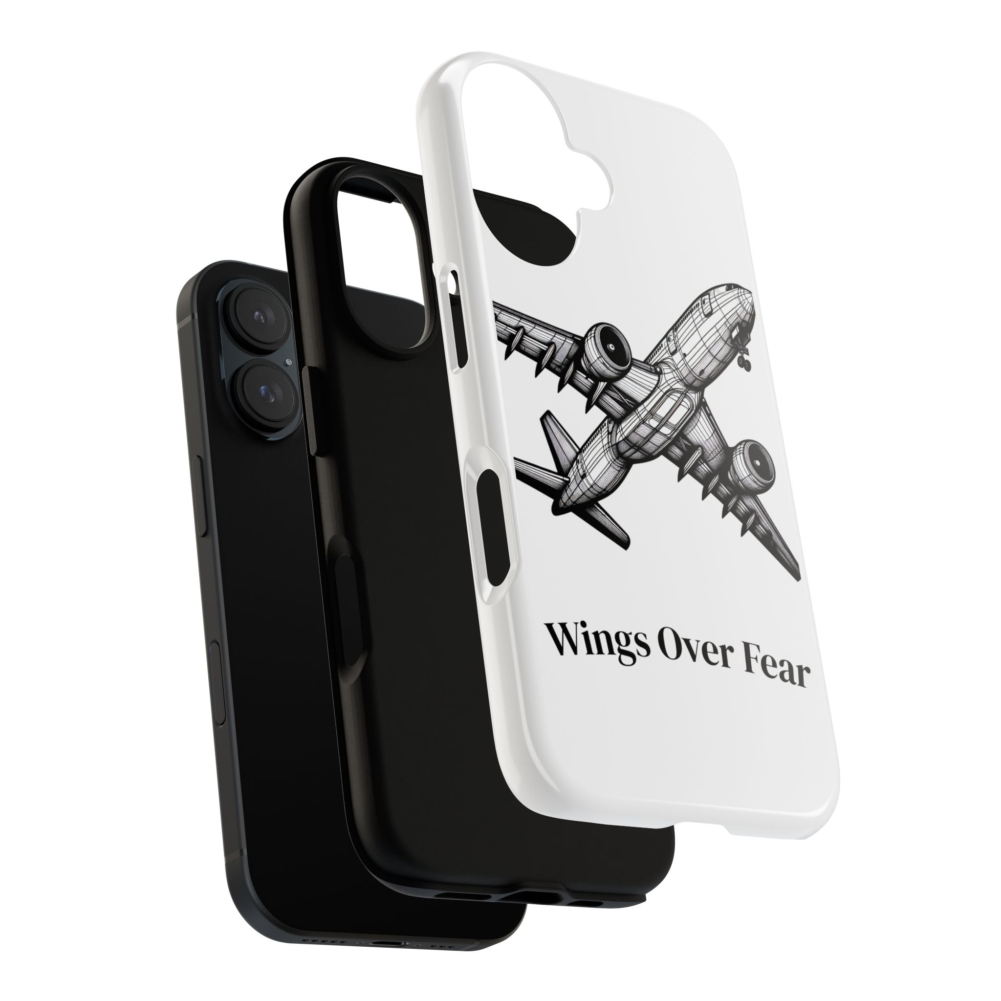 Aviation Phone Case, Inspirational Pilot Gift, Travel Enthusiast Accessory, Unique Airplane Case, Wings Over Fear Design