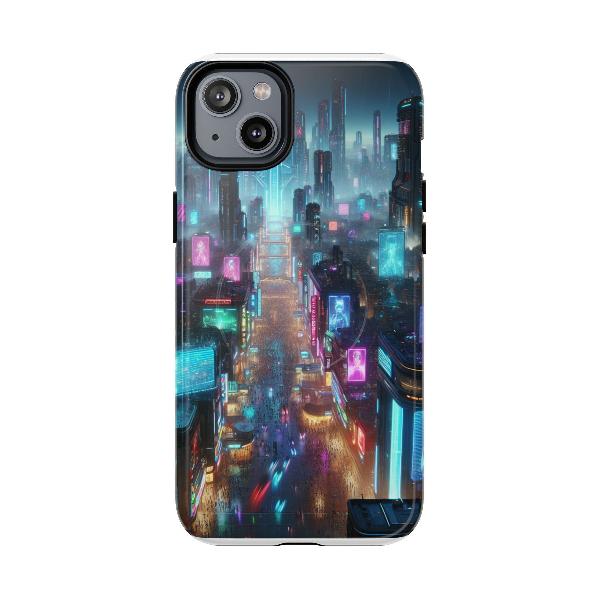 Futuristic Cityscape Phone Case, Tough Magnetic Cases, Urban Aesthetic, Tech Accessories, Gifts for Tech Lovers, Holiday Phone Cases