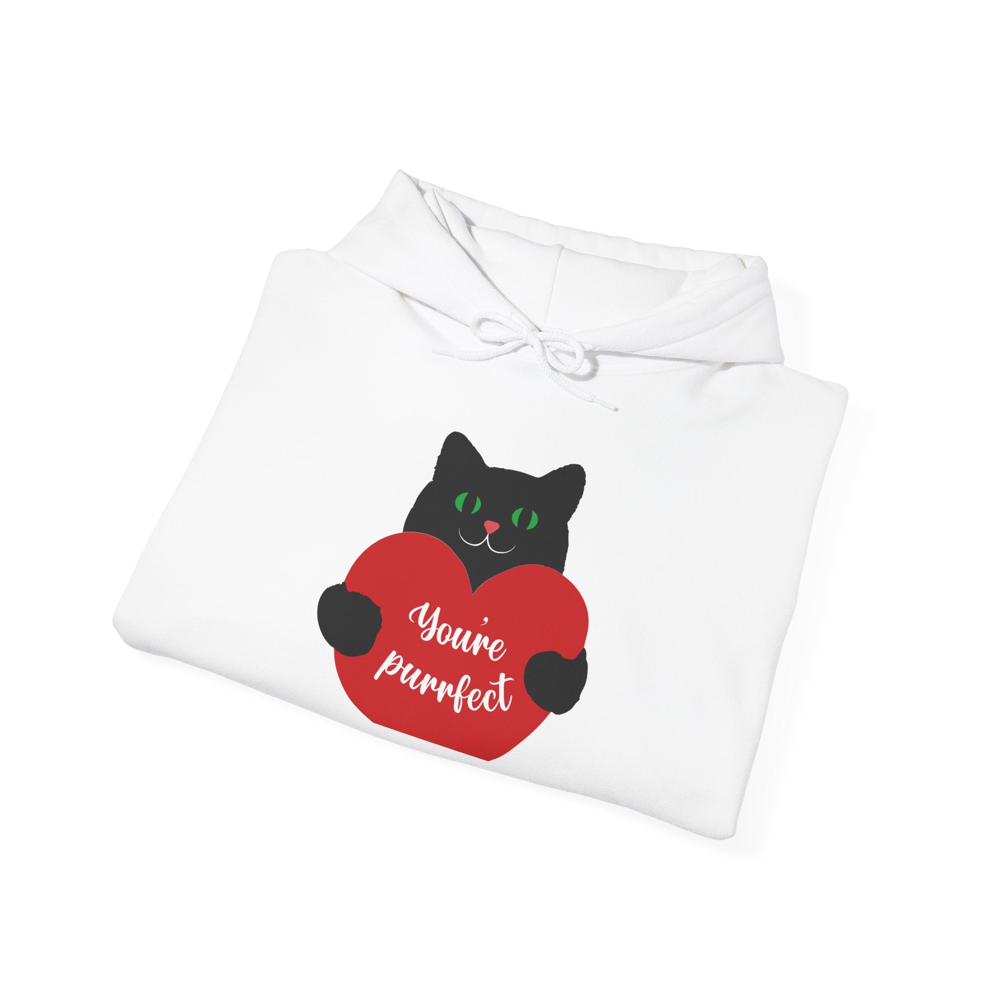 Purrfect Love Hoodie - Cozy Cat Sweatshirt for Pet Lovers, Valentine's Day, Gifts for Cat Owners, Cute Animal Apparel