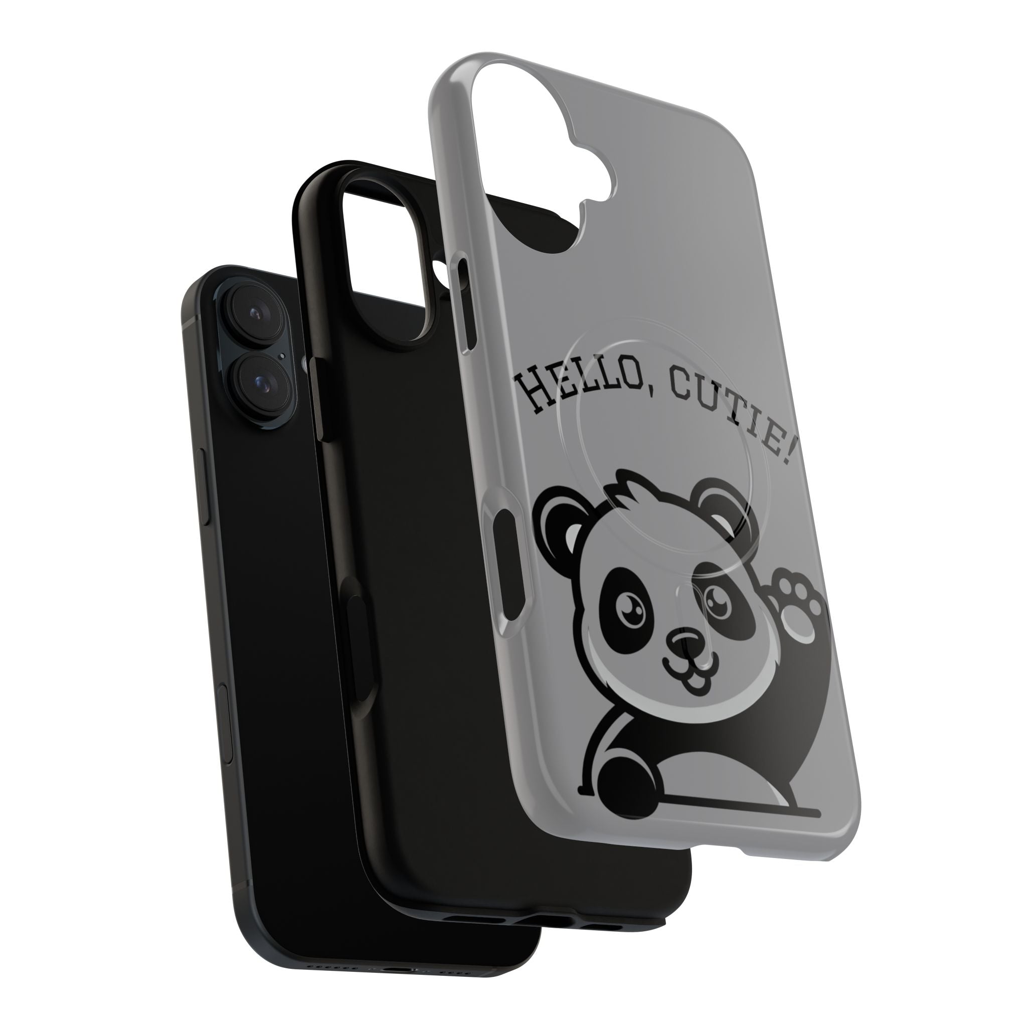 Cute Panda Phone Case, Tough Magnetic Cases for iPhone, Hello Cutie Design, Fun Gift for Kids, Unique Tech Accessories