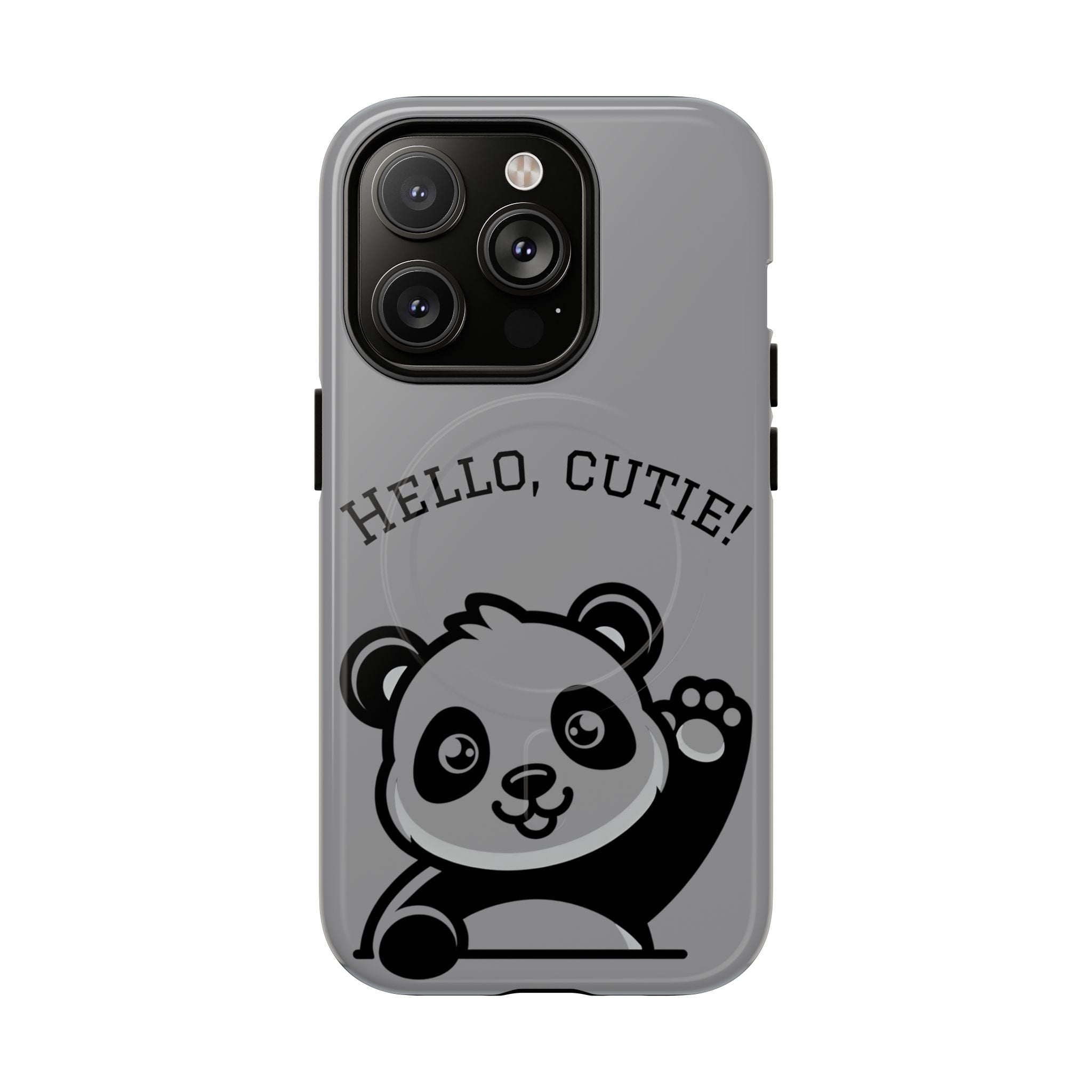 Cute Panda Phone Case, Tough Magnetic Cases for iPhone, Hello Cutie Design, Fun Gift for Kids, Unique Tech Accessories
