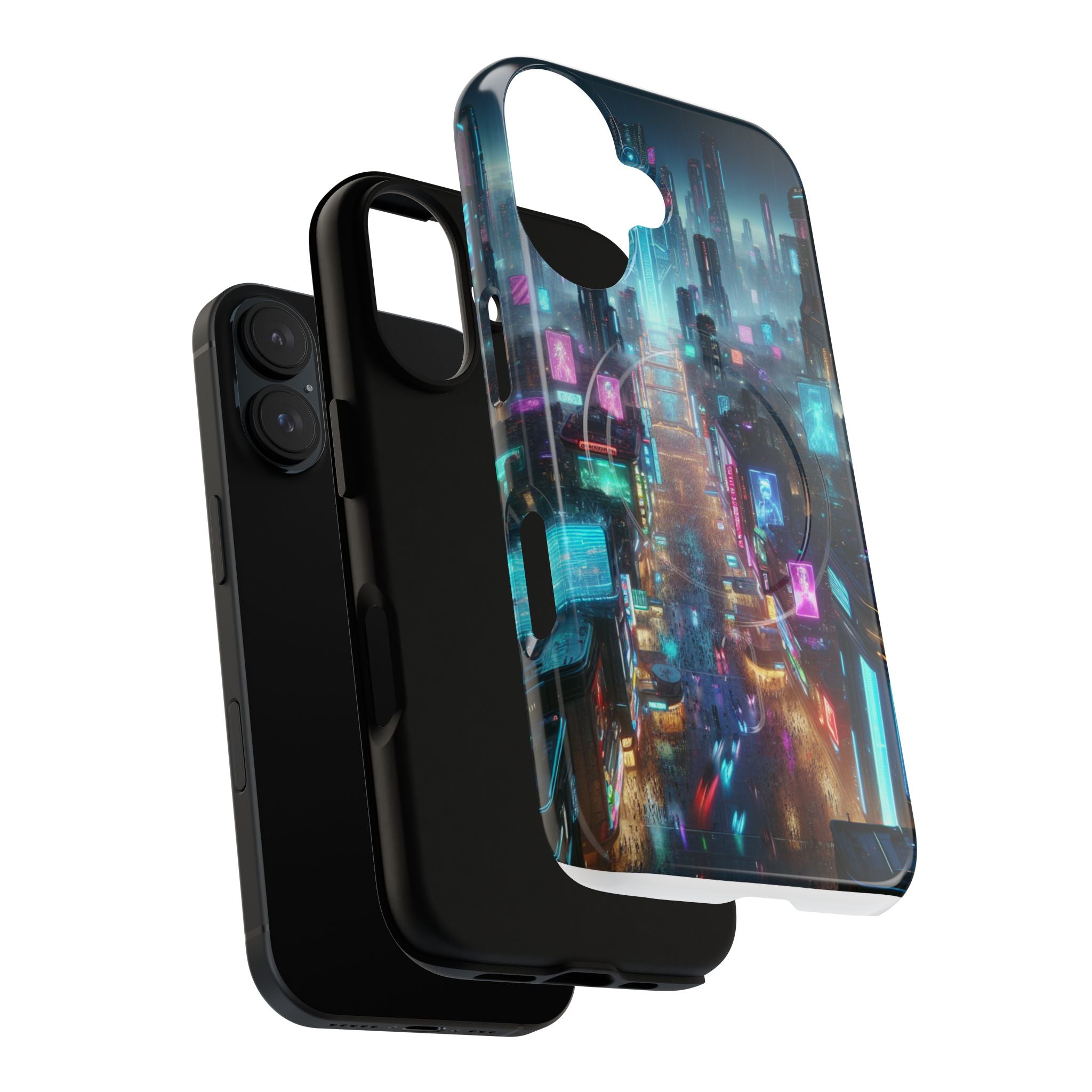 Futuristic Cityscape Phone Case, Tough Magnetic Cases, Urban Aesthetic, Tech Accessories, Gifts for Tech Lovers, Holiday Phone Cases