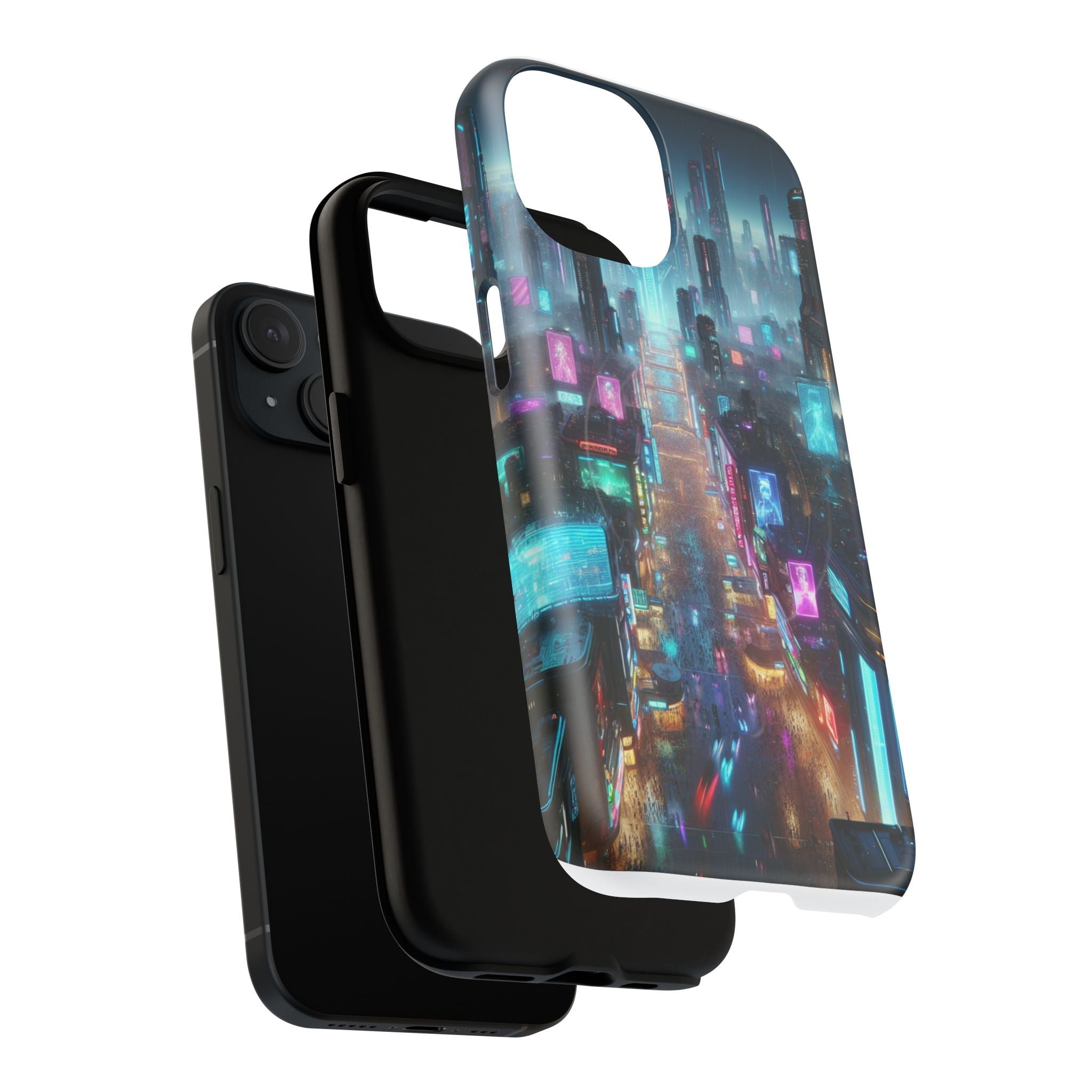 Futuristic Cityscape Phone Case, Tough Magnetic Cases, Urban Aesthetic, Tech Accessories, Gifts for Tech Lovers, Holiday Phone Cases