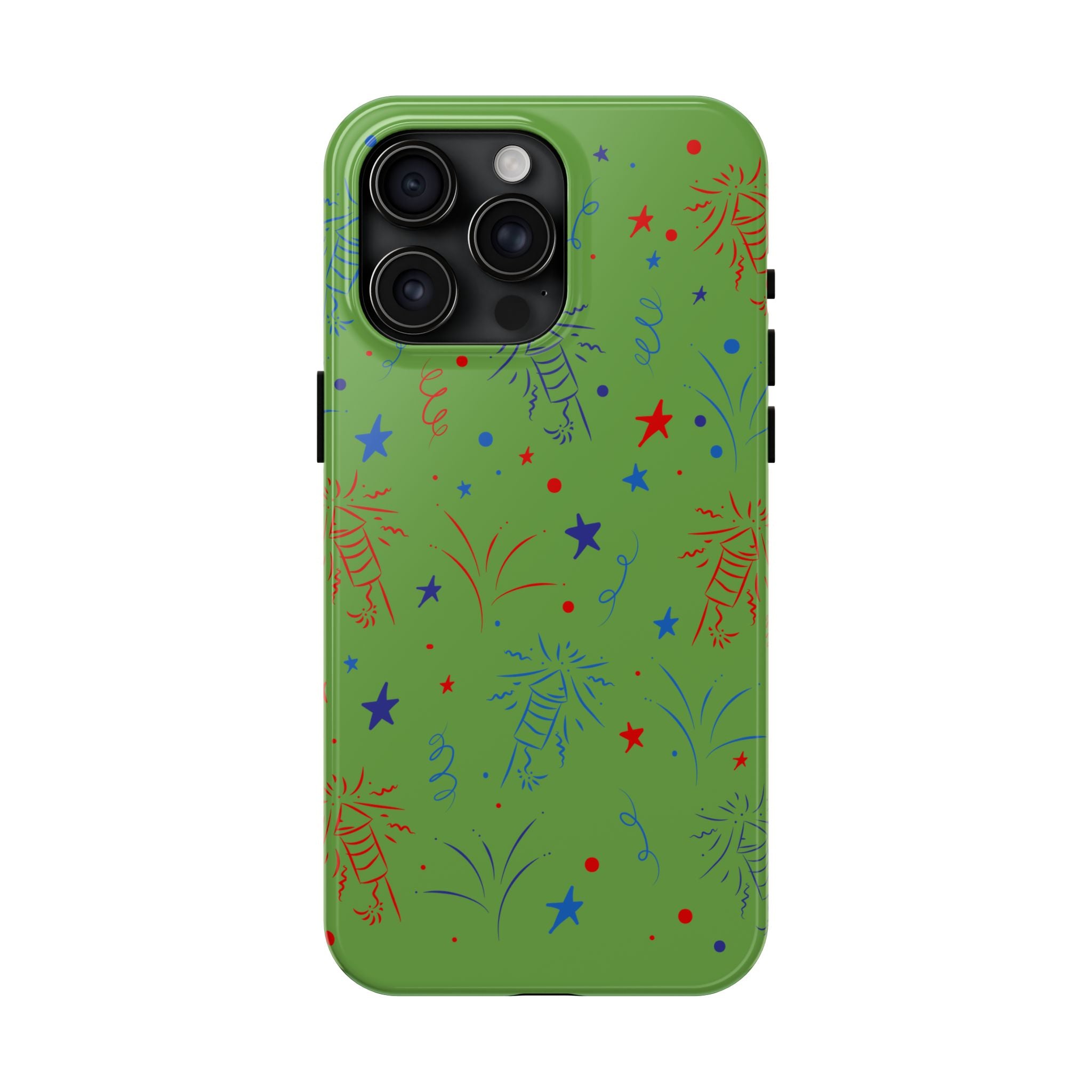 Celebratory Tough Phone Cases, Festive Phone Cover, Fireworks Phone Protector, Green Party Case, Holiday Mobile Case