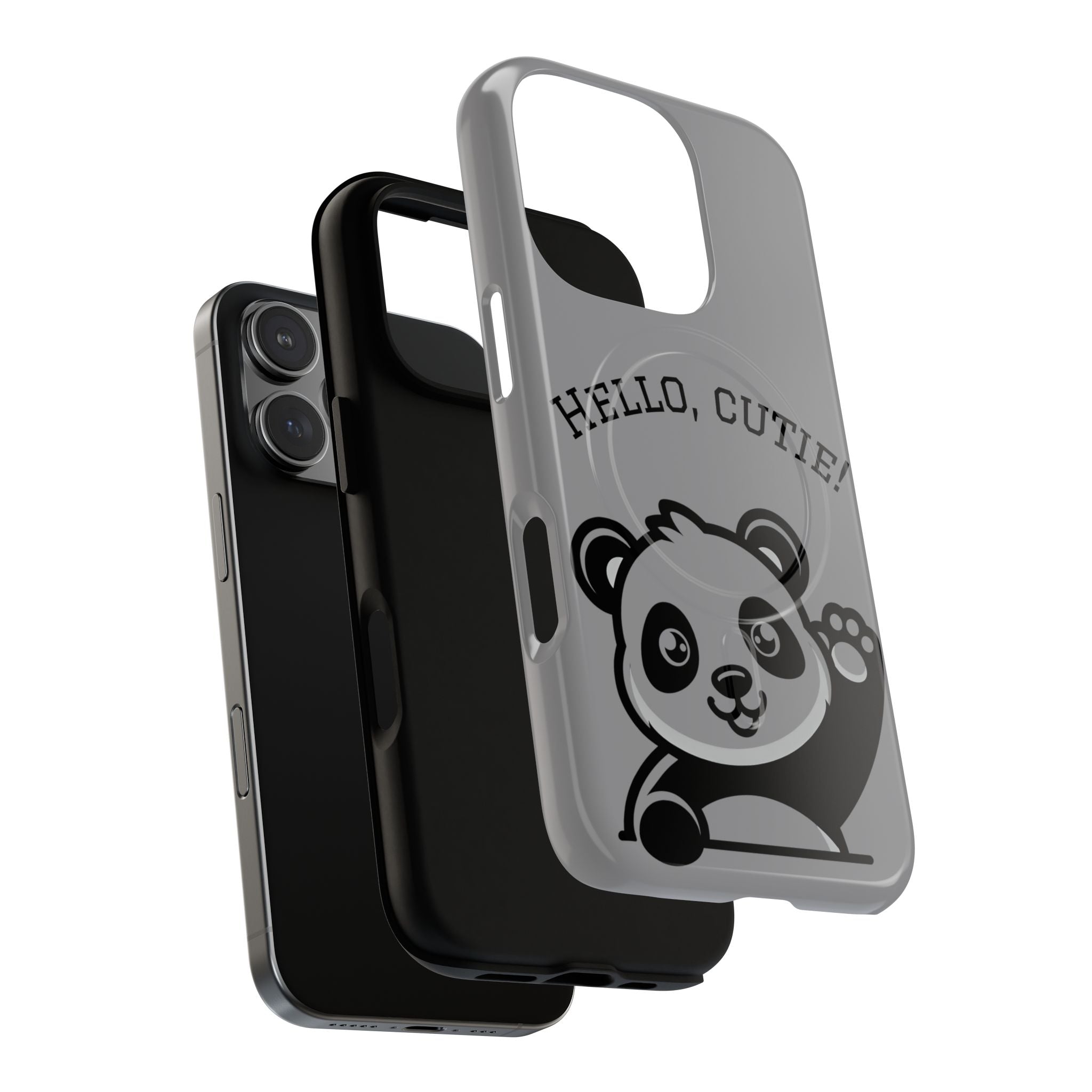 Cute Panda Phone Case, Tough Magnetic Cases for iPhone, Hello Cutie Design, Fun Gift for Kids, Unique Tech Accessories