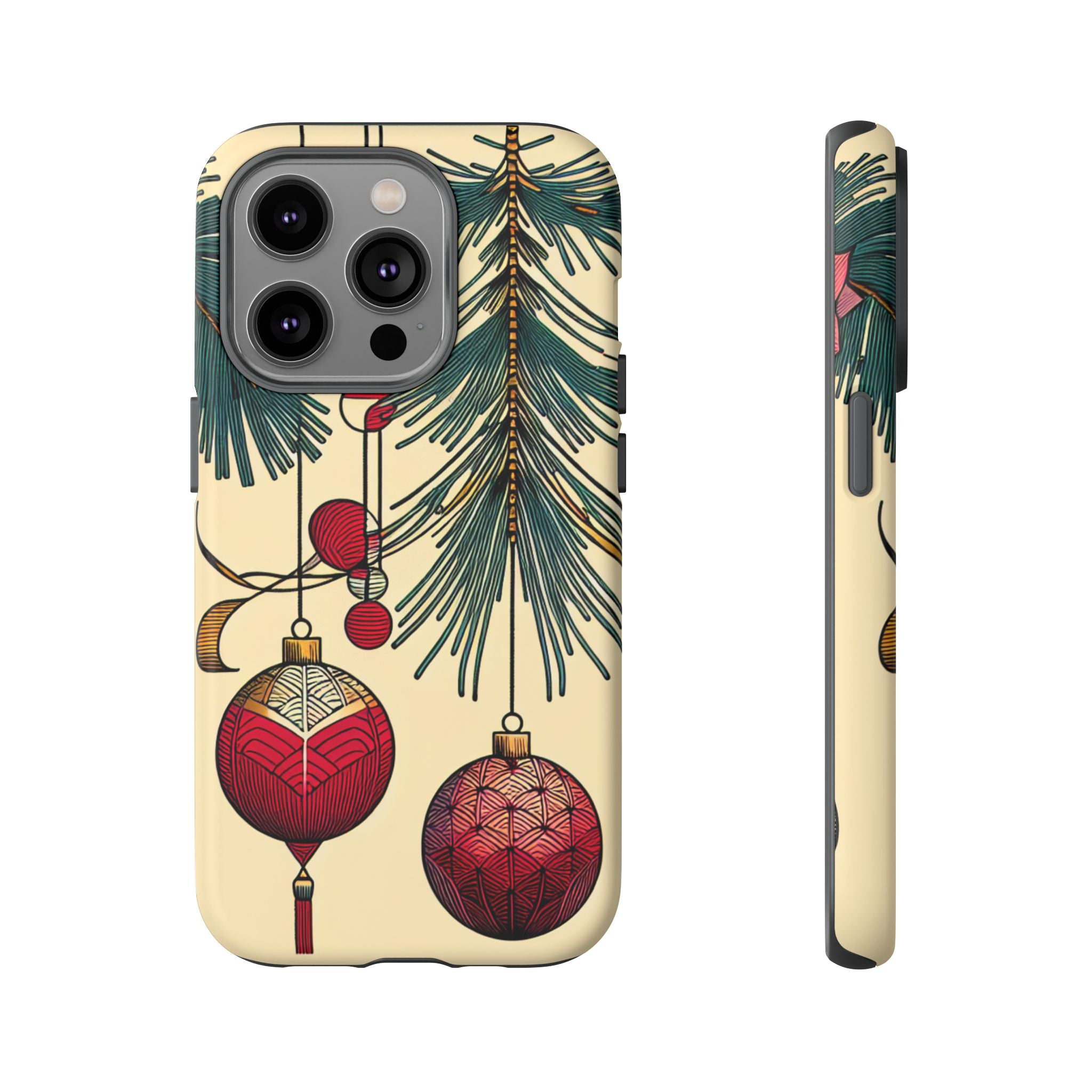 Christmas Phone Case with Ornament Design | Holiday Gift, Festive Mobile Cover, Cute Tough Case, Winter Decoration