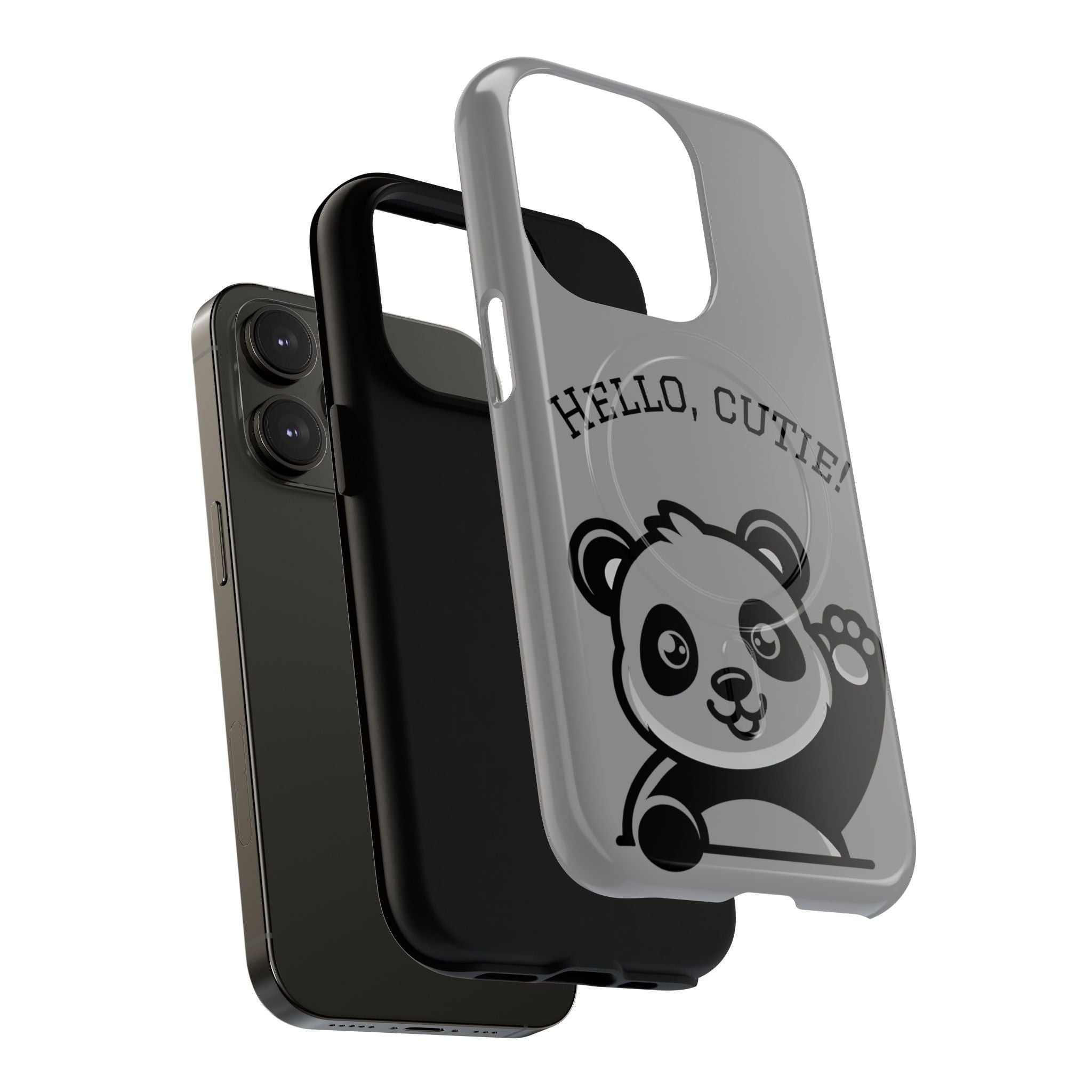 Cute Panda Phone Case, Tough Magnetic Cases for iPhone, Hello Cutie Design, Fun Gift for Kids, Unique Tech Accessories