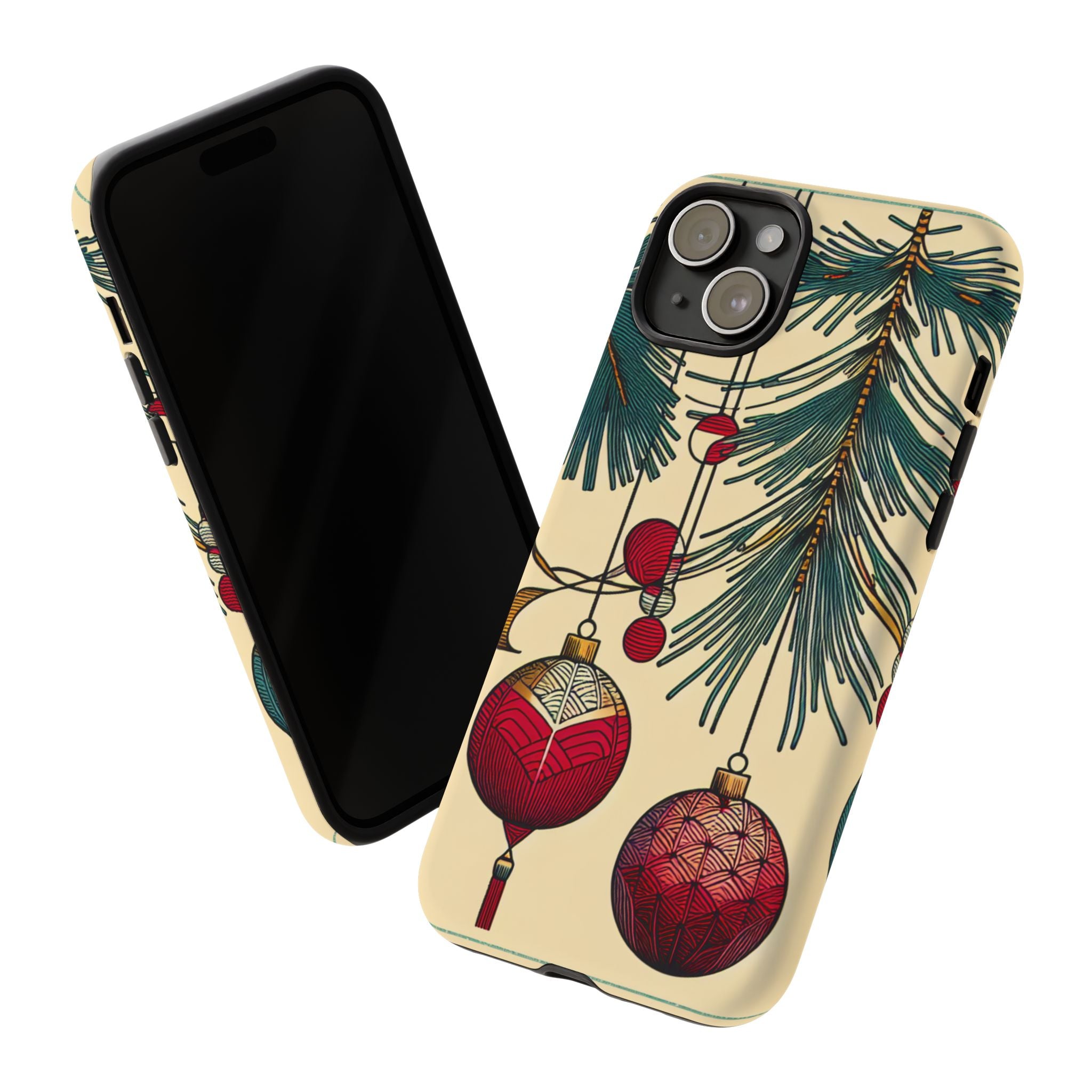 Christmas Phone Case with Ornament Design | Holiday Gift, Festive Mobile Cover, Cute Tough Case, Winter Decoration