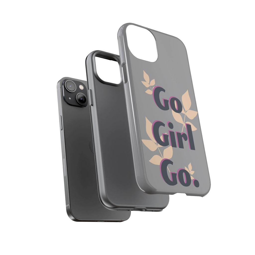 Stylish Phone Case - Go Girl Go, Motivational Tough Case, Gift for Her, Kindness Reminder, Floral Mobile Cover, Inspirational Phone [...]