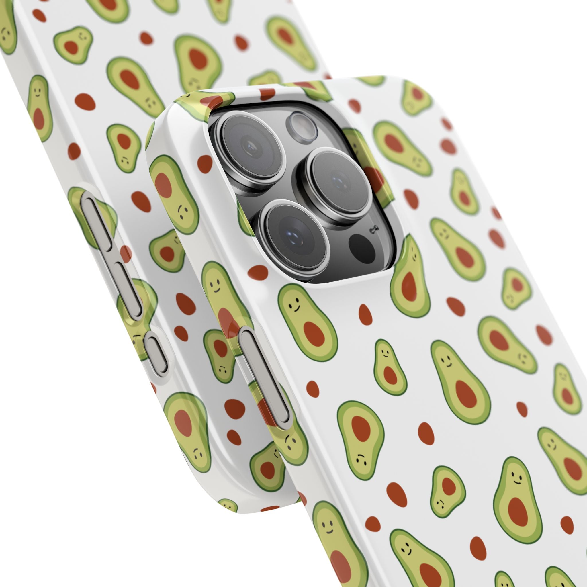 Avocado Pattern Slim Phone Cases, Cute Phone Cover, Trendy Cell Phone Accessory, Gift for Foodies, Fun Avocado Gift