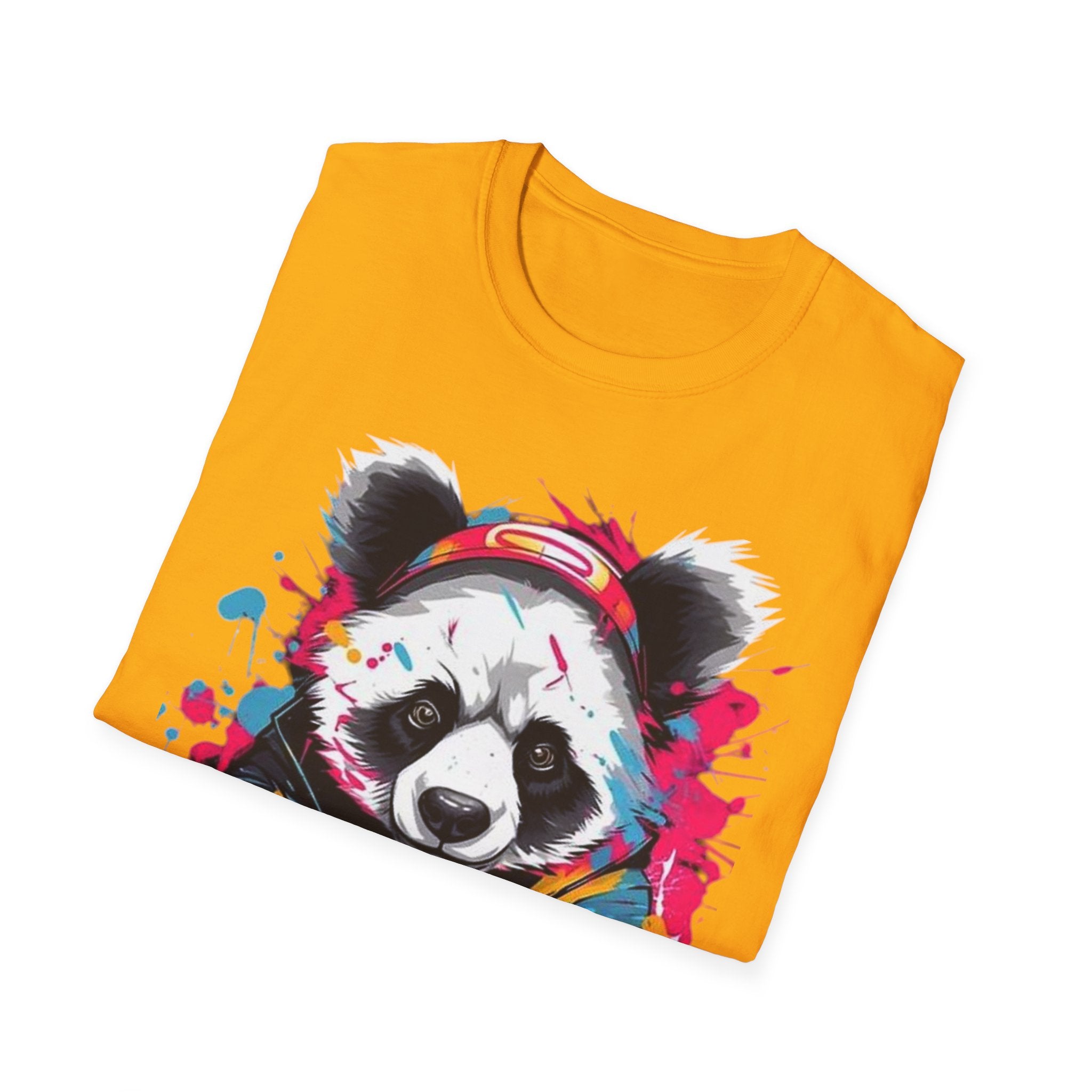 Colorful Panda Graphic Unisex T-Shirt | Cute Animal Tee for Casual Wear, Gifts, Eco-Friendly Fashion, Birthday Party