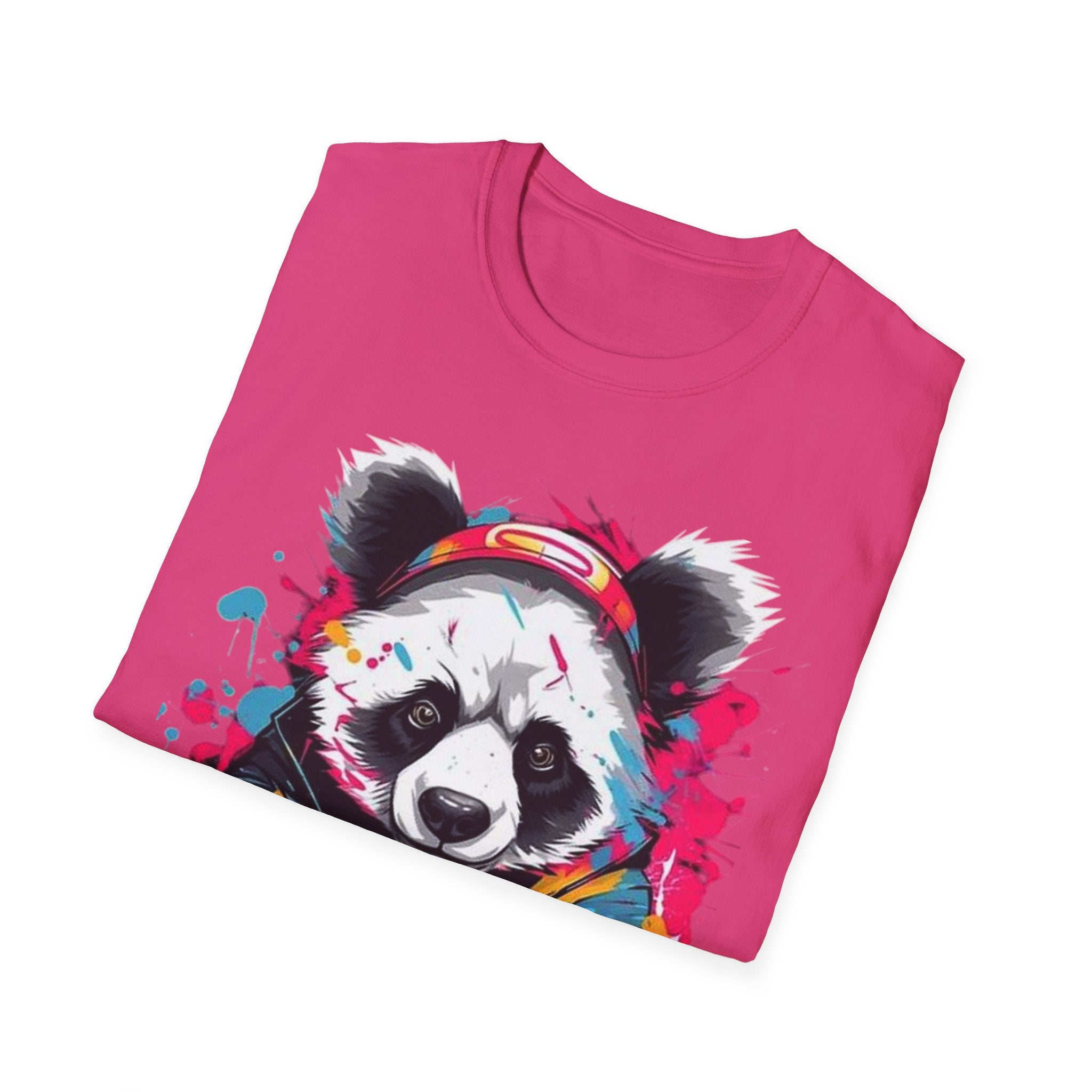 Colorful Panda Graphic Unisex T-Shirt | Cute Animal Tee for Casual Wear, Gifts, Eco-Friendly Fashion, Birthday Party