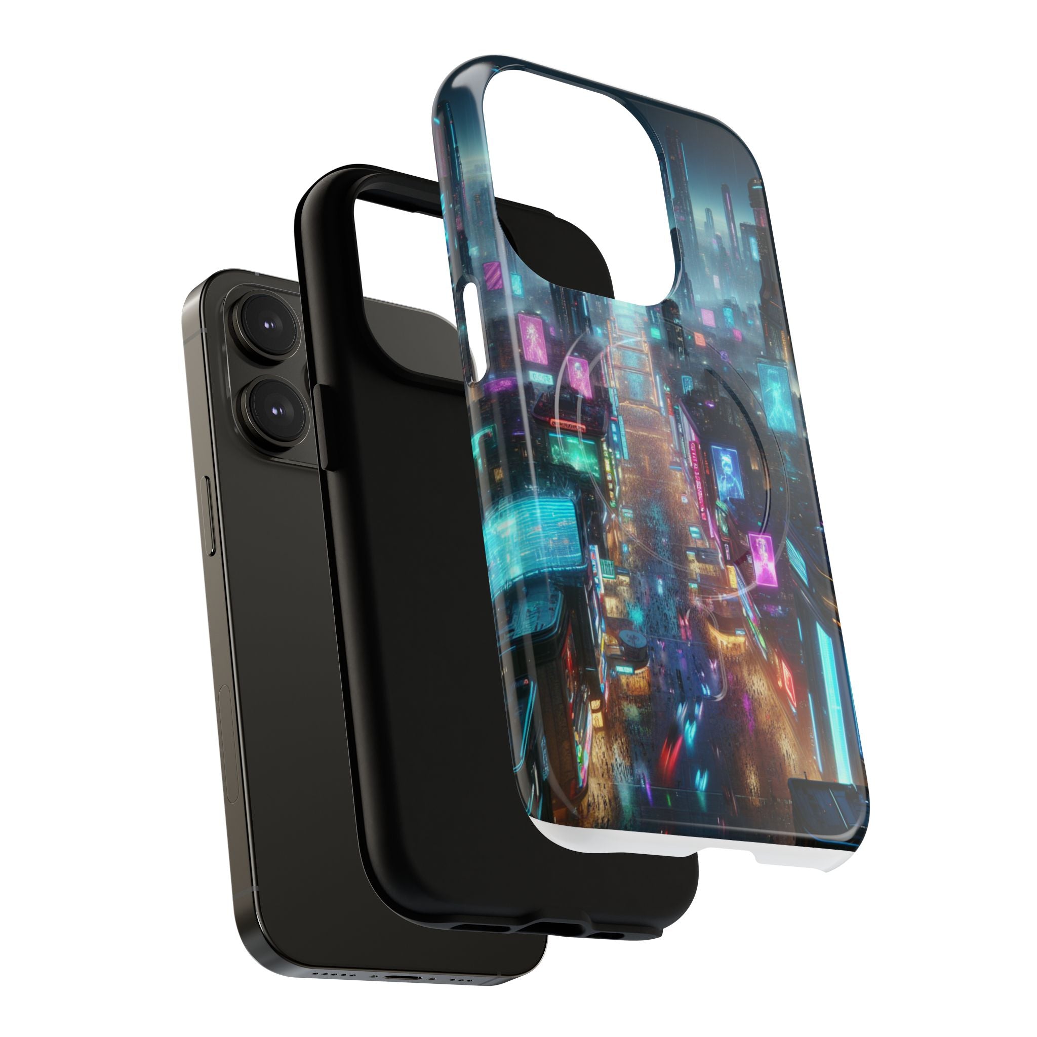 Futuristic Cityscape Phone Case, Tough Magnetic Cases, Urban Aesthetic, Tech Accessories, Gifts for Tech Lovers, Holiday Phone Cases
