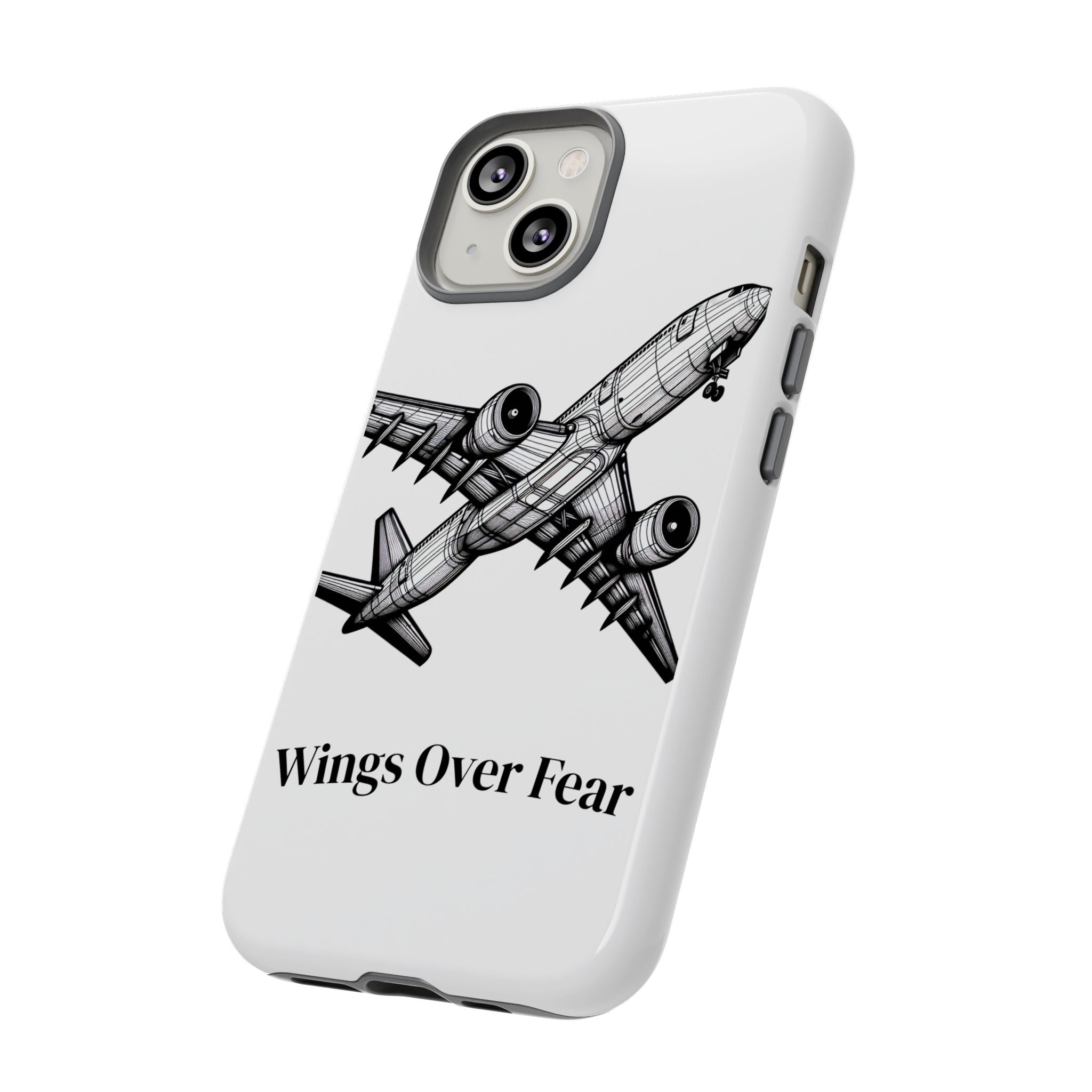 Aviation Phone Case, Inspirational Pilot Gift, Travel Enthusiast Accessory, Unique Airplane Case, Wings Over Fear Design
