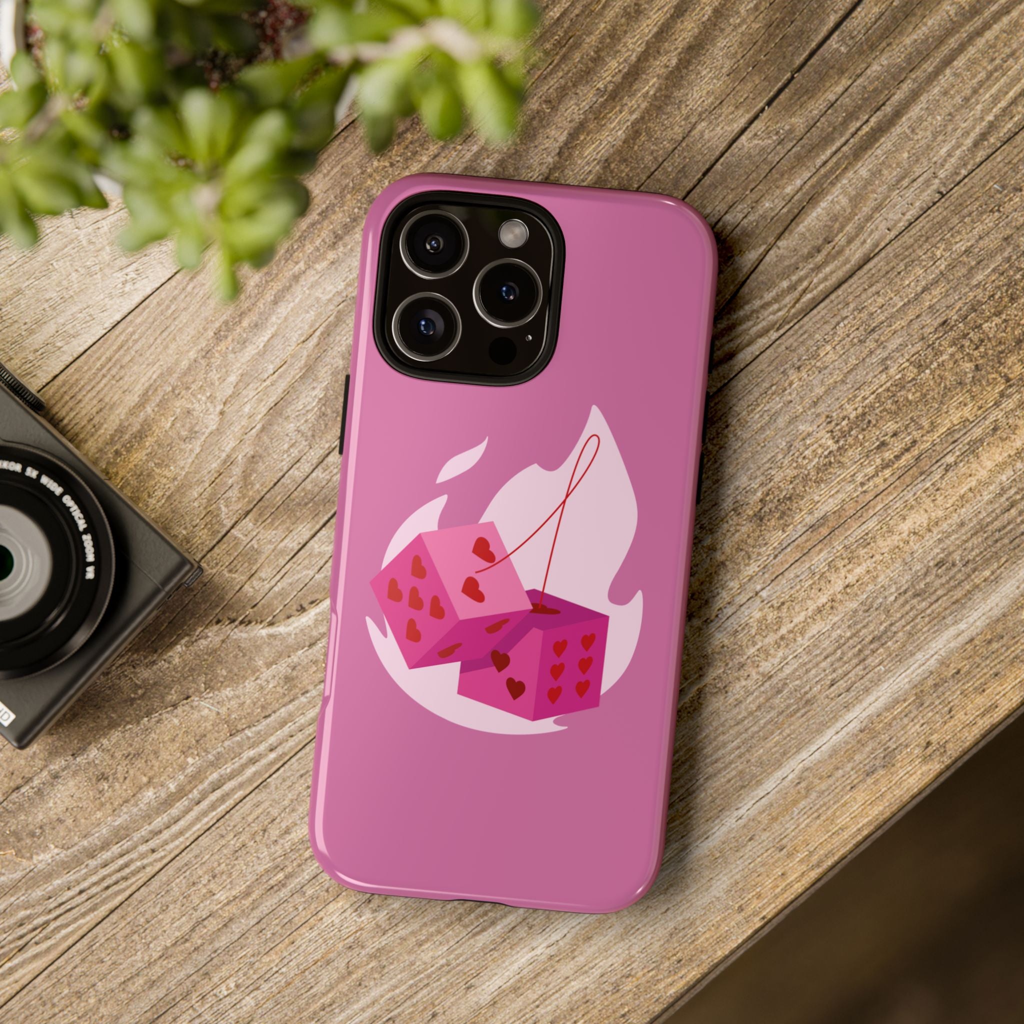 Phone Case, Tough Phone Cover, Heart Design, Cute Cell Accessories, Valentine's Day Gift, Trendy Pink Case