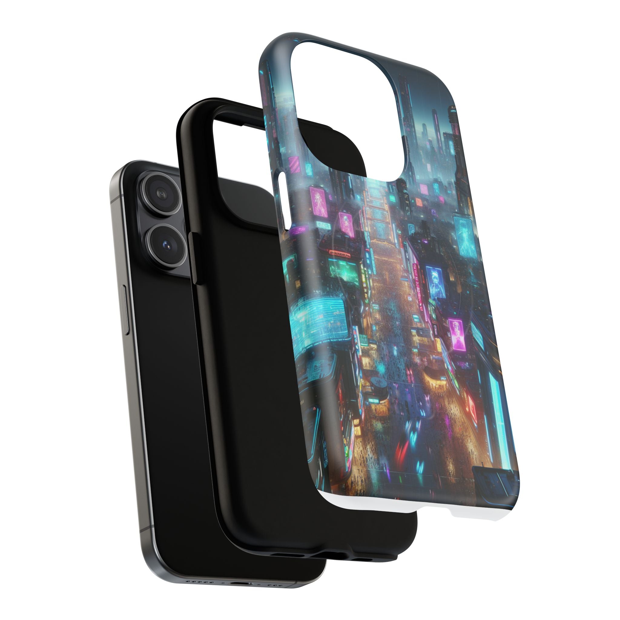 Futuristic Cityscape Phone Case, Tough Magnetic Cases, Urban Aesthetic, Tech Accessories, Gifts for Tech Lovers, Holiday Phone Cases