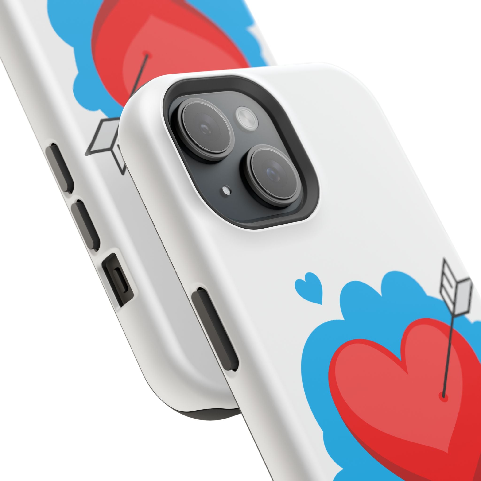 Heart Arrow Impact-Resistant Phone Case, Cute Phone Cover, Valentine's Day Gift, Durable Case, Love Themed Accessory