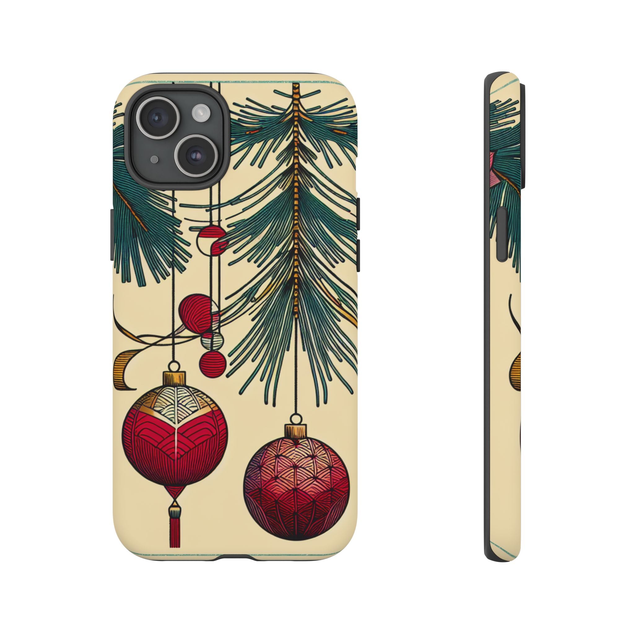 Christmas Phone Case with Ornament Design | Holiday Gift, Festive Mobile Cover, Cute Tough Case, Winter Decoration