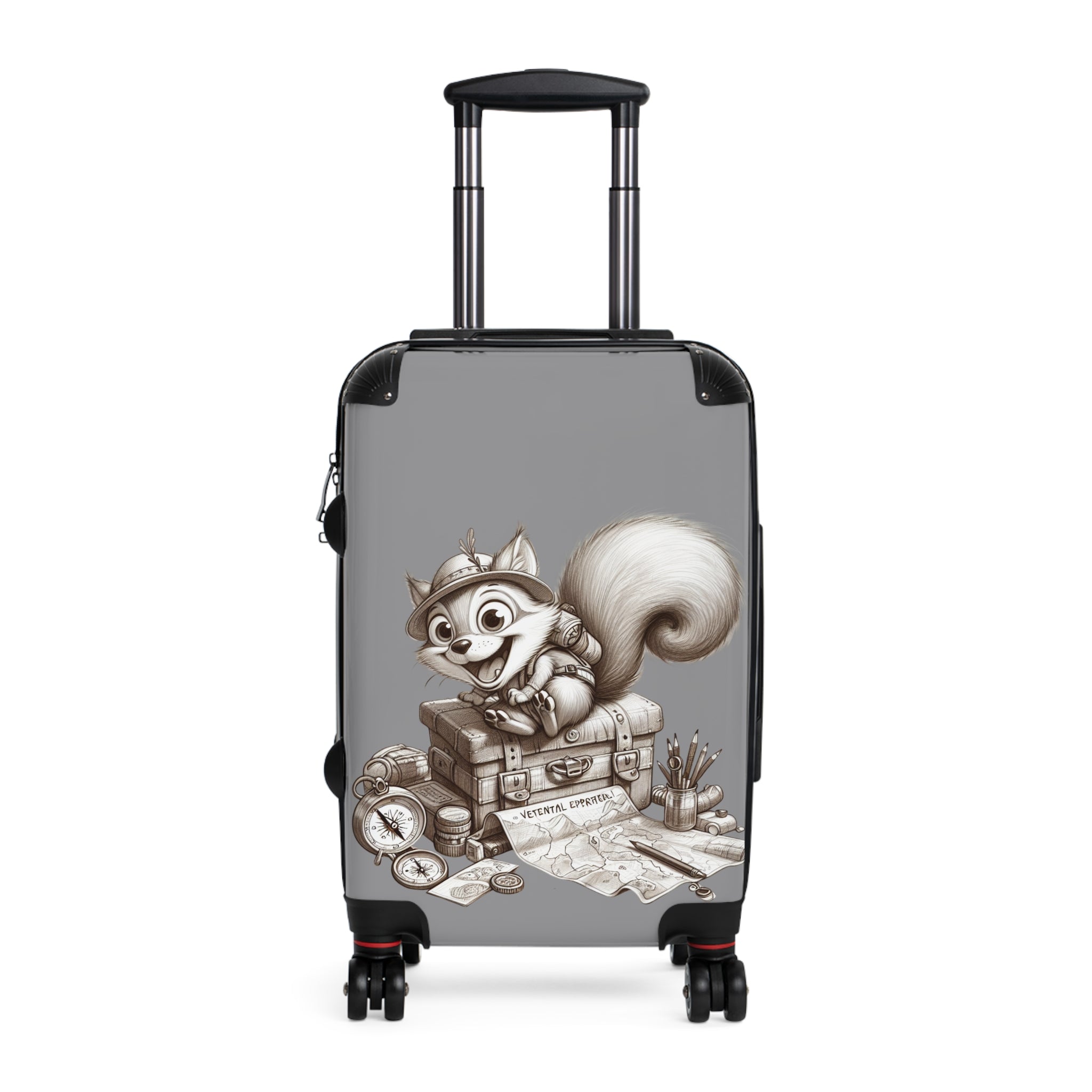 Whimsical Travel Suitcase with Cartoon Fox Design, Kids Luggage, Adventure Bag, Unique Gifts for Kids, Travel Accessories