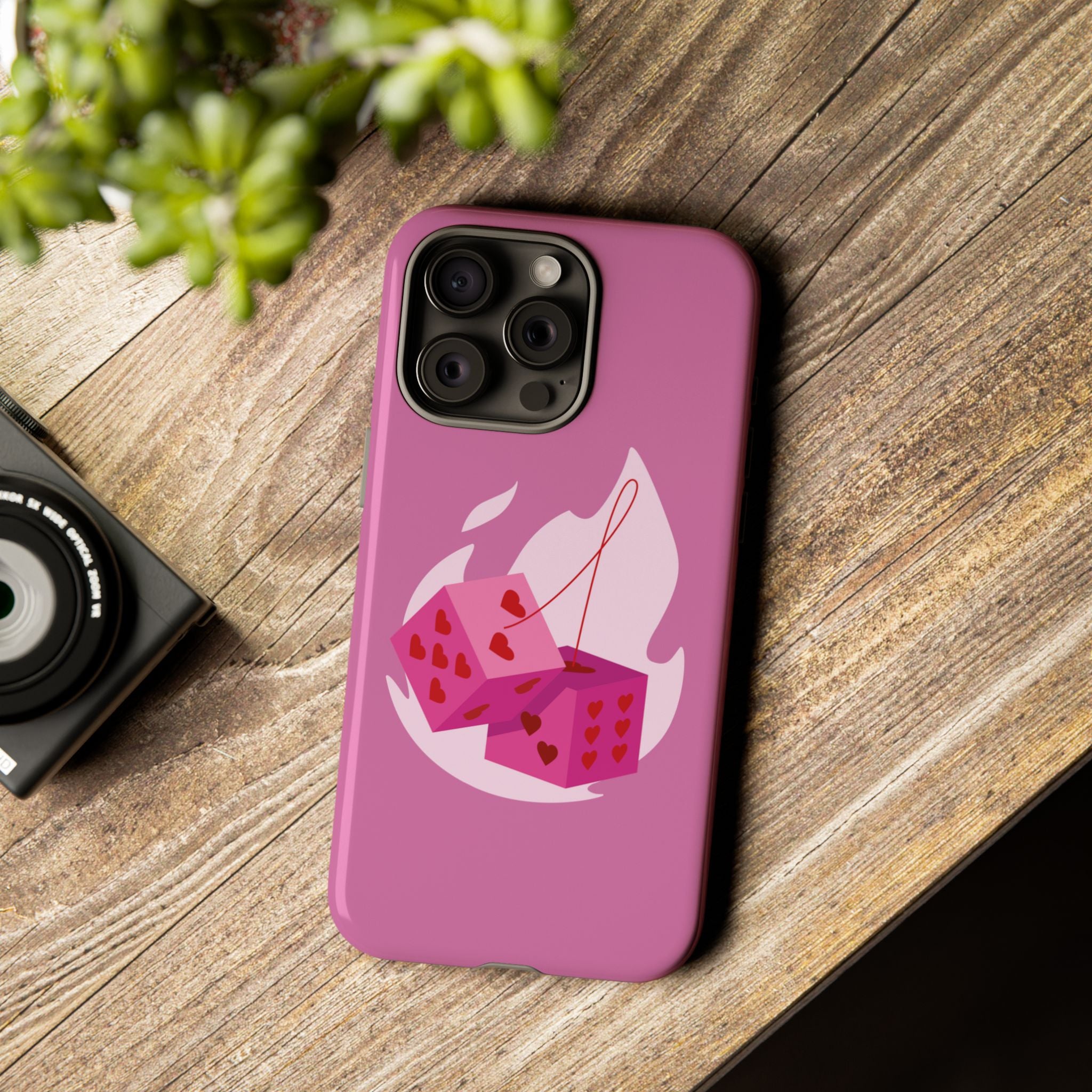 Phone Case, Tough Phone Cover, Heart Design, Cute Cell Accessories, Valentine's Day Gift, Trendy Pink Case