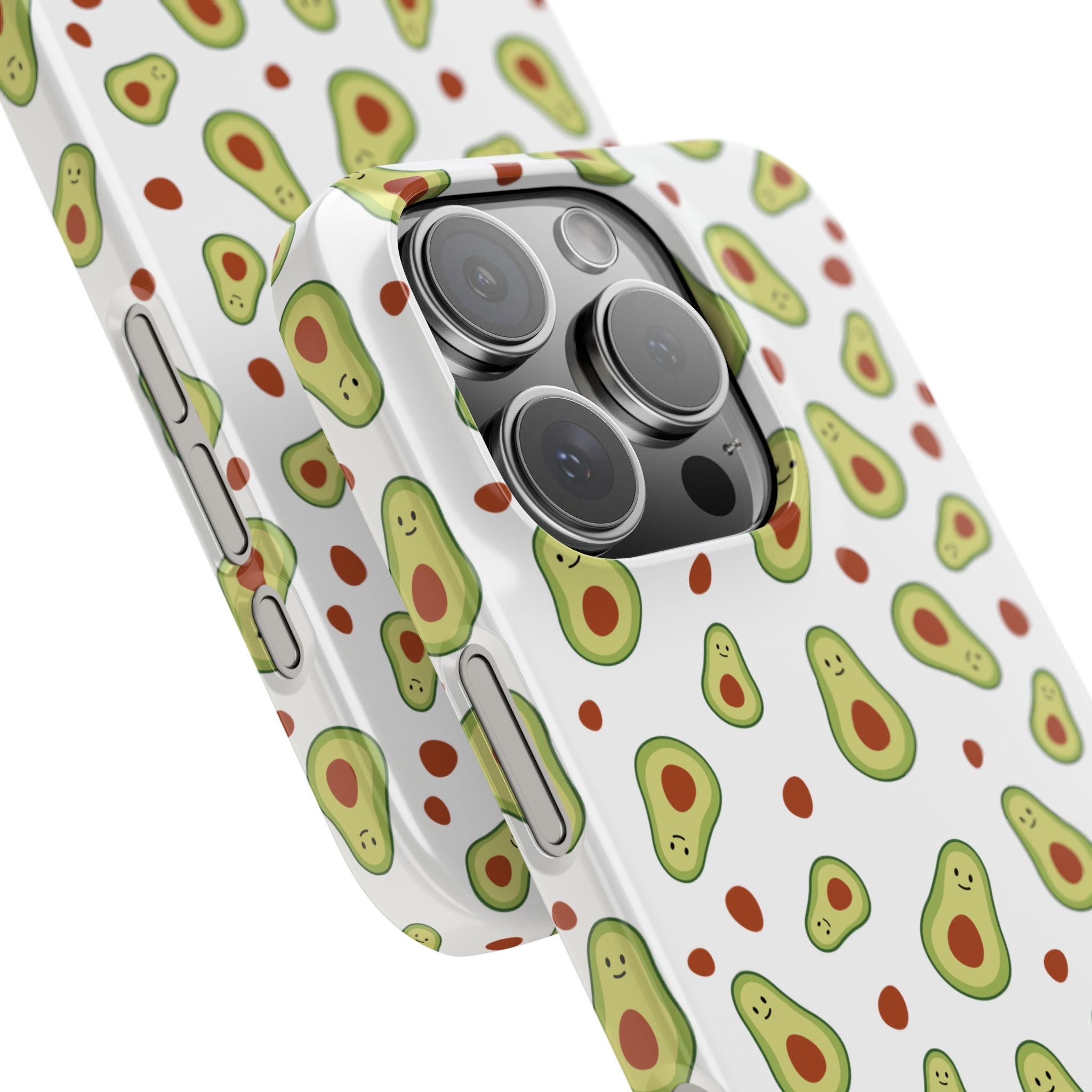 Avocado Pattern Slim Phone Cases, Cute Phone Cover, Trendy Cell Phone Accessory, Gift for Foodies, Fun Avocado Gift