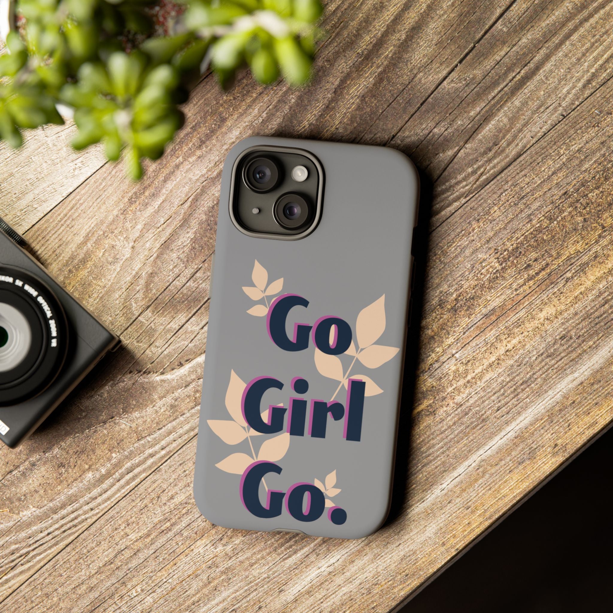 Stylish Phone Case - Go Girl Go, Motivational Tough Case, Gift for Her, Kindness Reminder, Floral Mobile Cover, Inspirational Phone [...]